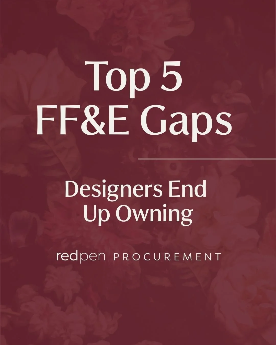 Five procurement gaps that cost designers time, money, and control over their own specifications. We built Red Pen to close every one of them!

Read the full story: https://www.redpenprocurement.com/blog/top-5-challenges-with-piecemeal-ffe-procuremen
