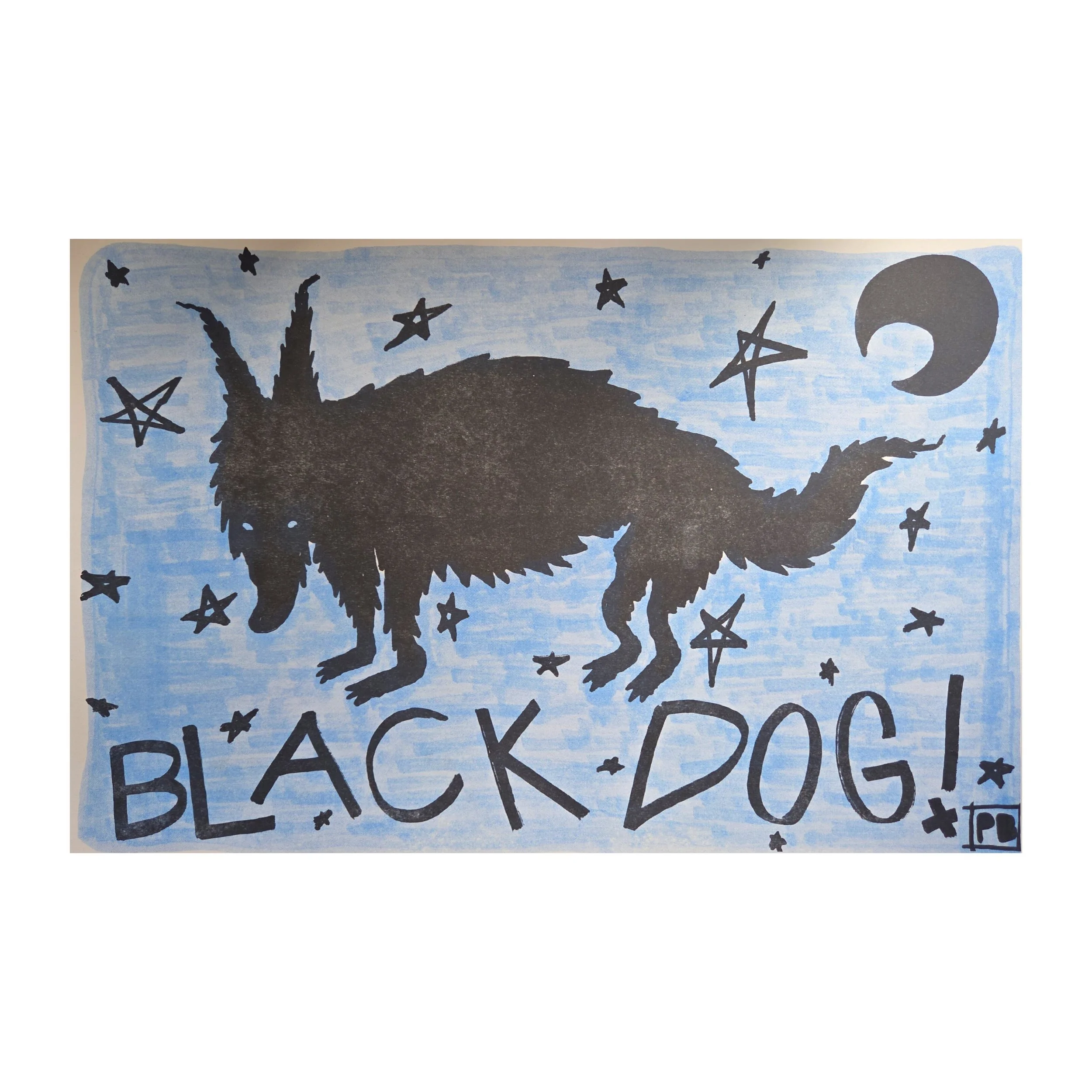 "BLACK DOG!" Risograph Print
