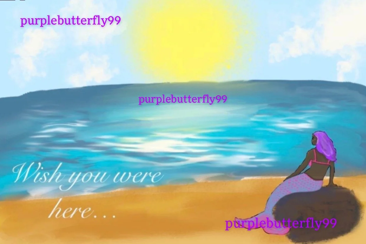 Wish You Were Here Mermaid Digital Card