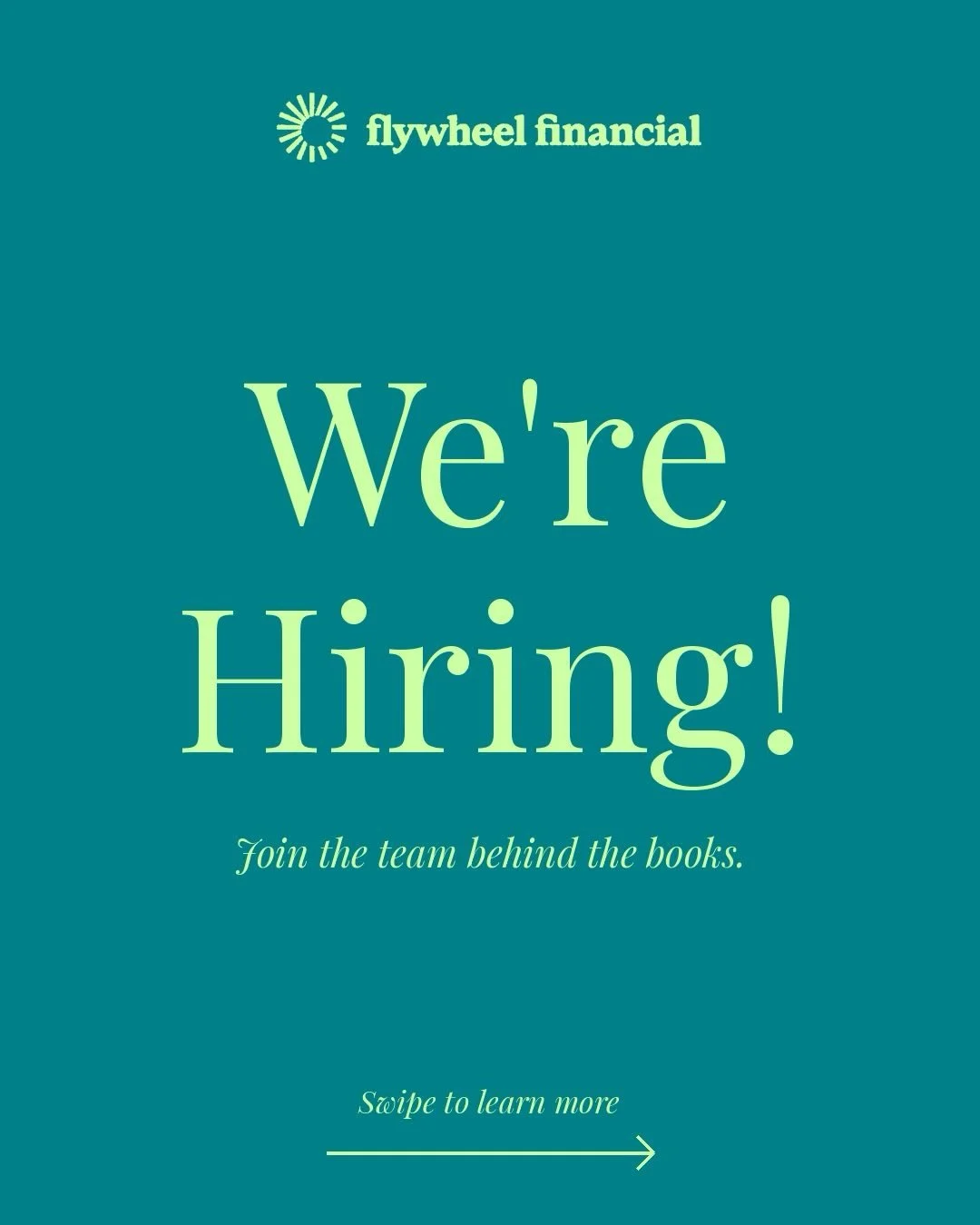 Flywheel Financial is looking for an A player to join our team! If you&rsquo;re interested in learning more information about the role, check out the link in my bio for application next steps!