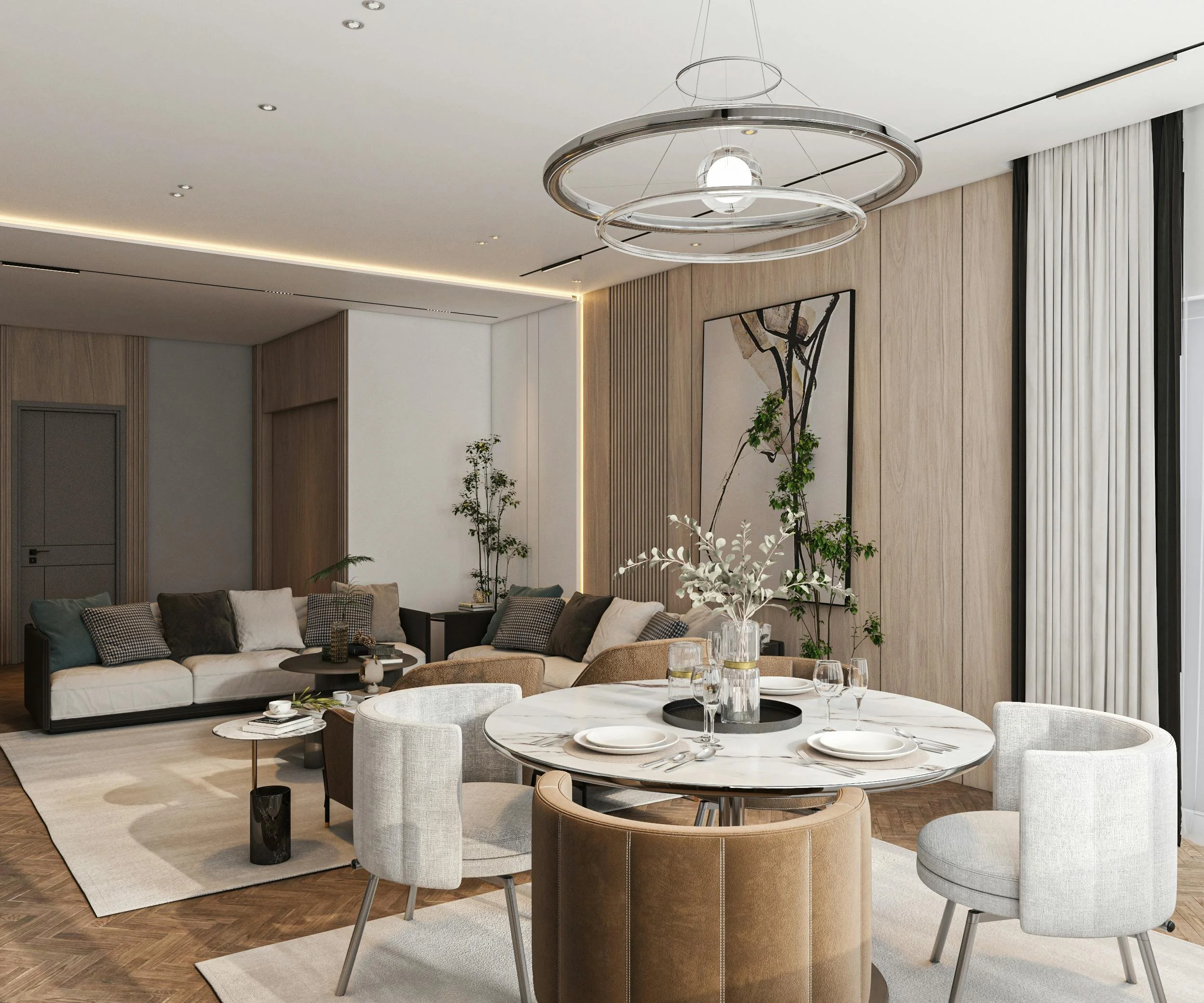 Consistent style living dinning room