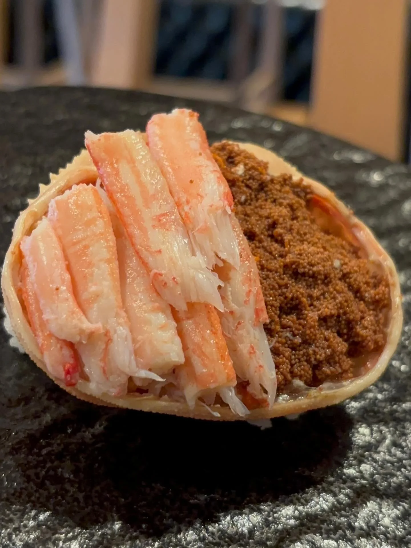 Our seasonal Seiko Gani (Japanese snow crab) has just arrived.
Sweet, delicate crab meat and rich, creamy roe that melts in your mouth.
A perfectly balanced winter delicacy. 

Available in limited quantities, so be sure to try it while it lasts.