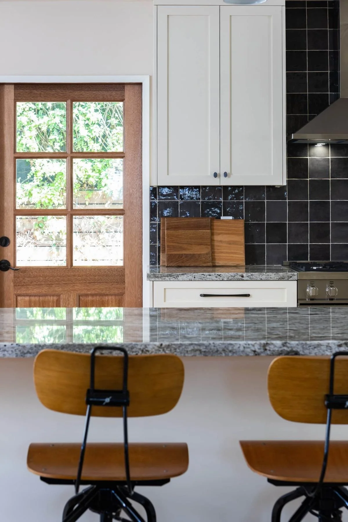 White Shaker Kitchen with Hand Made Backsplash Tile - Mar Vista, CA