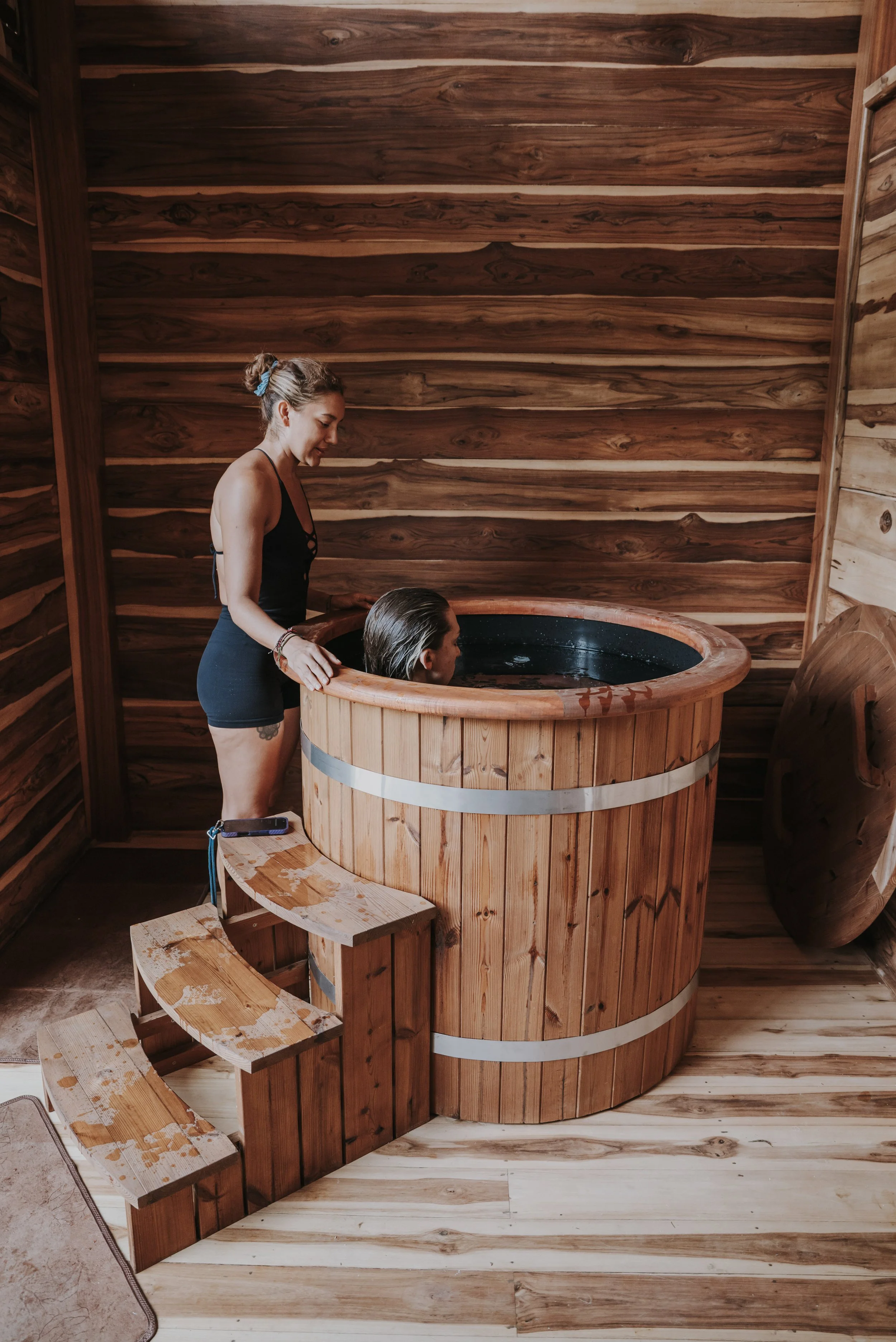 ice bath breathing session