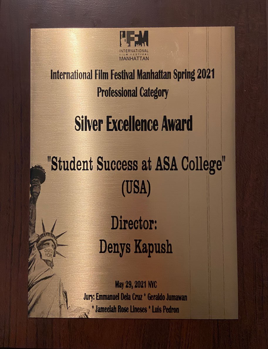 Denys Kapush Won Silver Excellence Award by International Film Festival Manhattan 