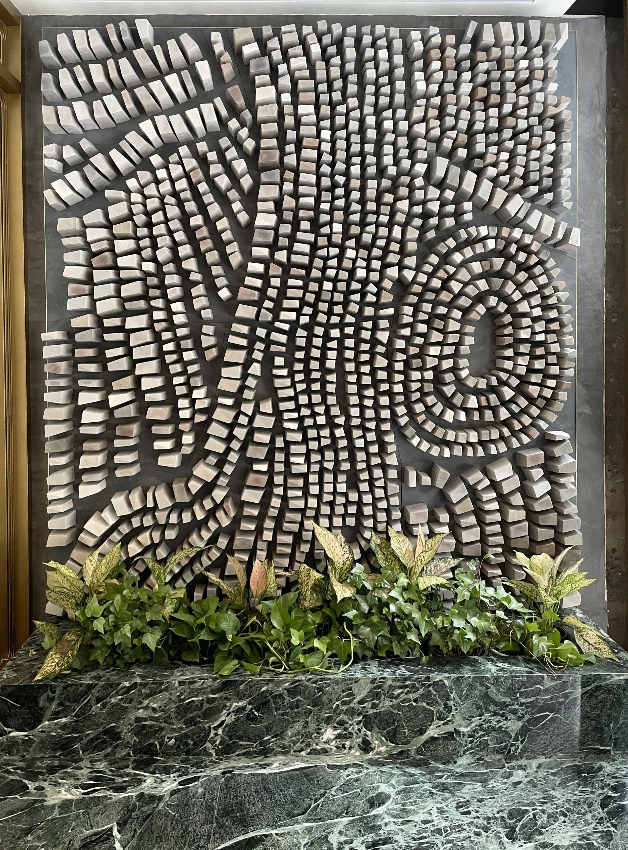 Completed installation in the entry of The Manner Hotel. 