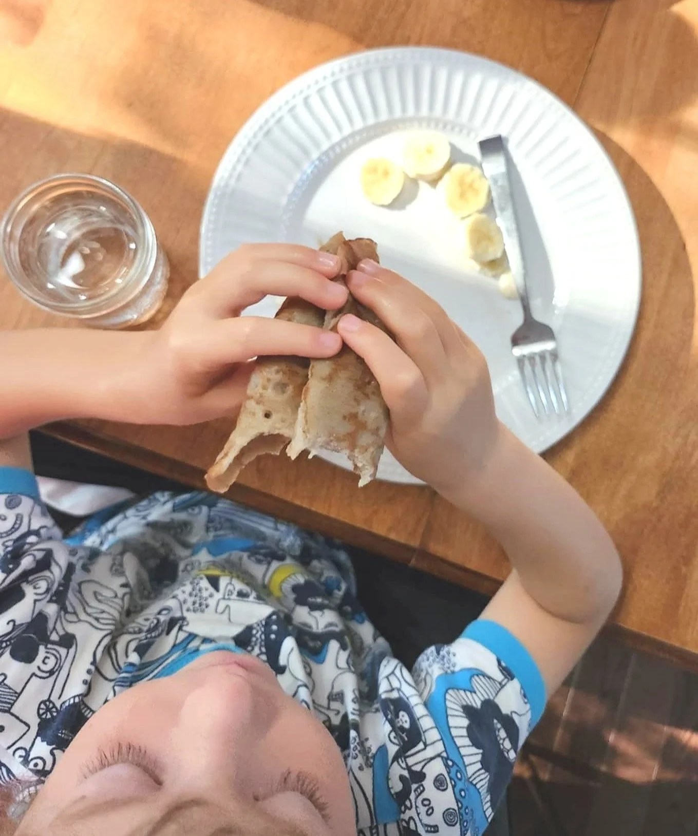 Eating Buckwheat Pancakes