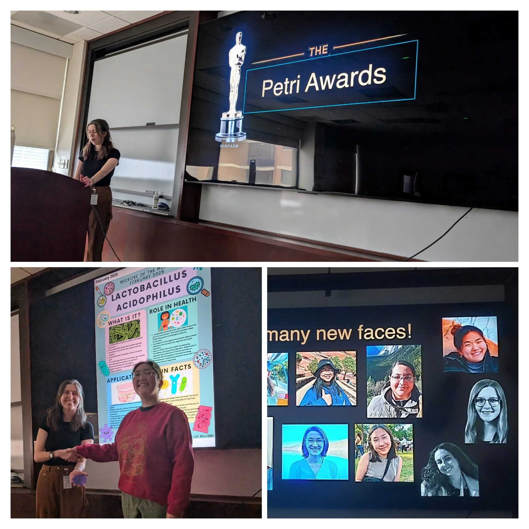 Jan 9, 2026: The lab welcomed 2026 with the Petri Awards to honor the best microbes of the month :D 