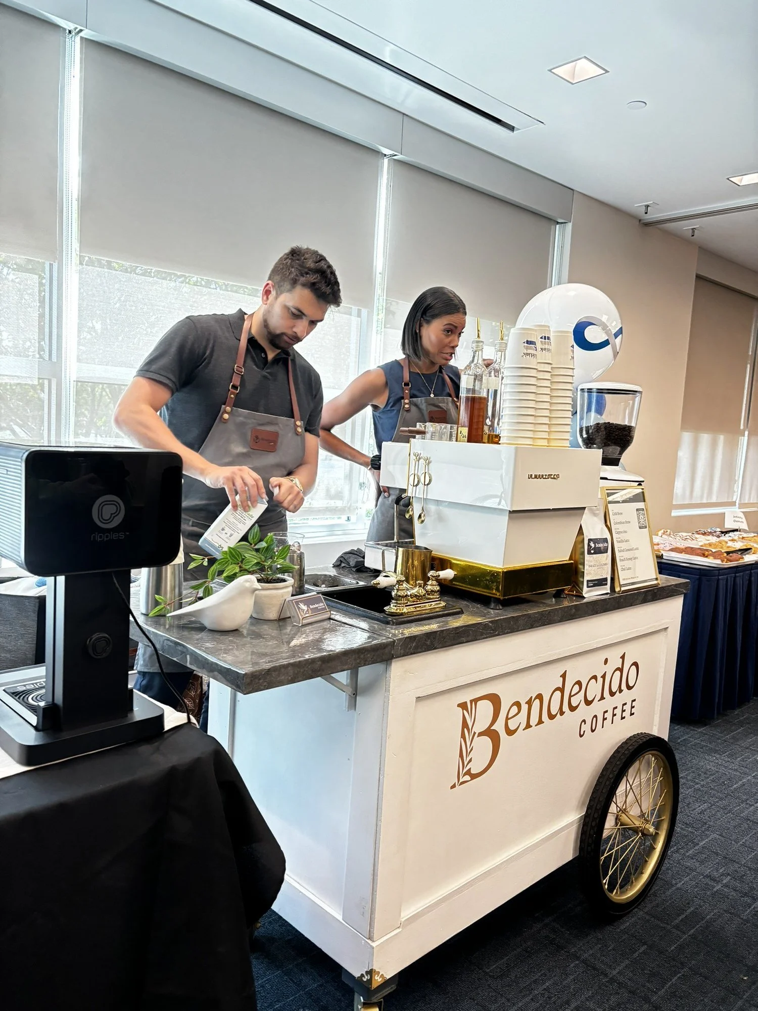 Bendecido Coffee espresso cart at an event in Florida