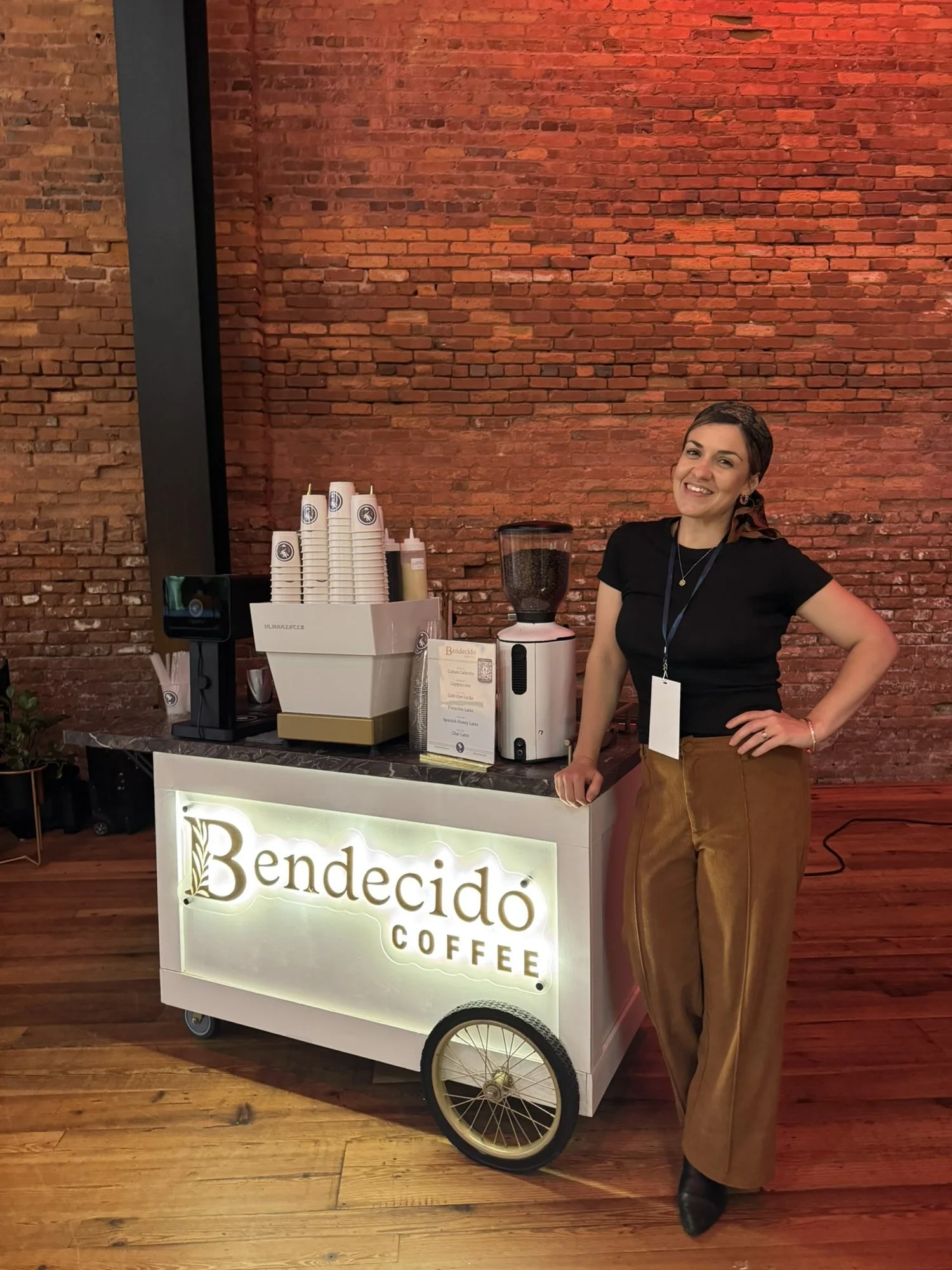 Bendecido Coffee espresso cart at Armature Works