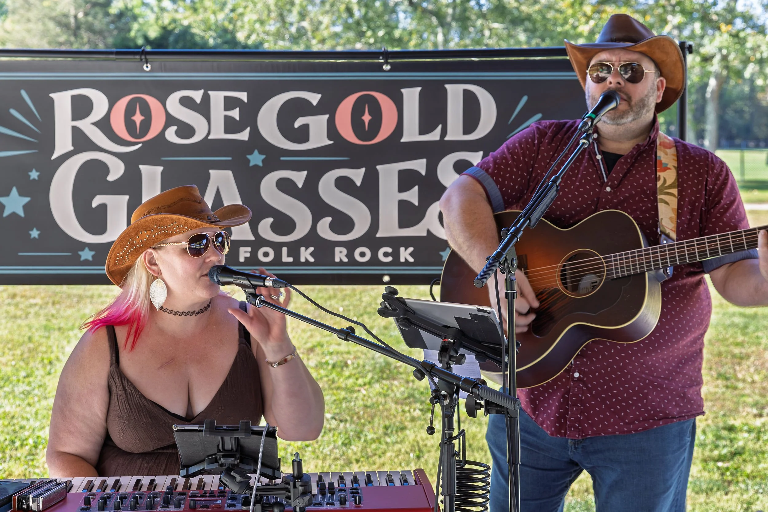 Melissa and Jesse from Rose Gold Glasses performing at the RI APDA Optimism Walk