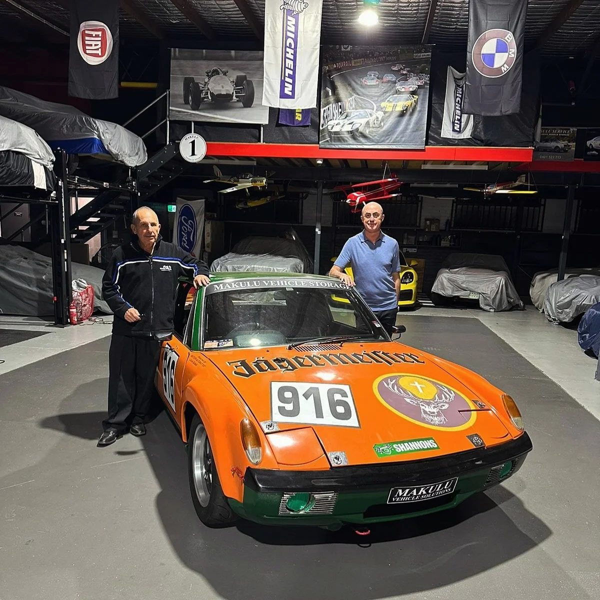 David Brabham signing the Makulu Porsche 914-6 GT tribute. CEO Clive Massel, also pictured.