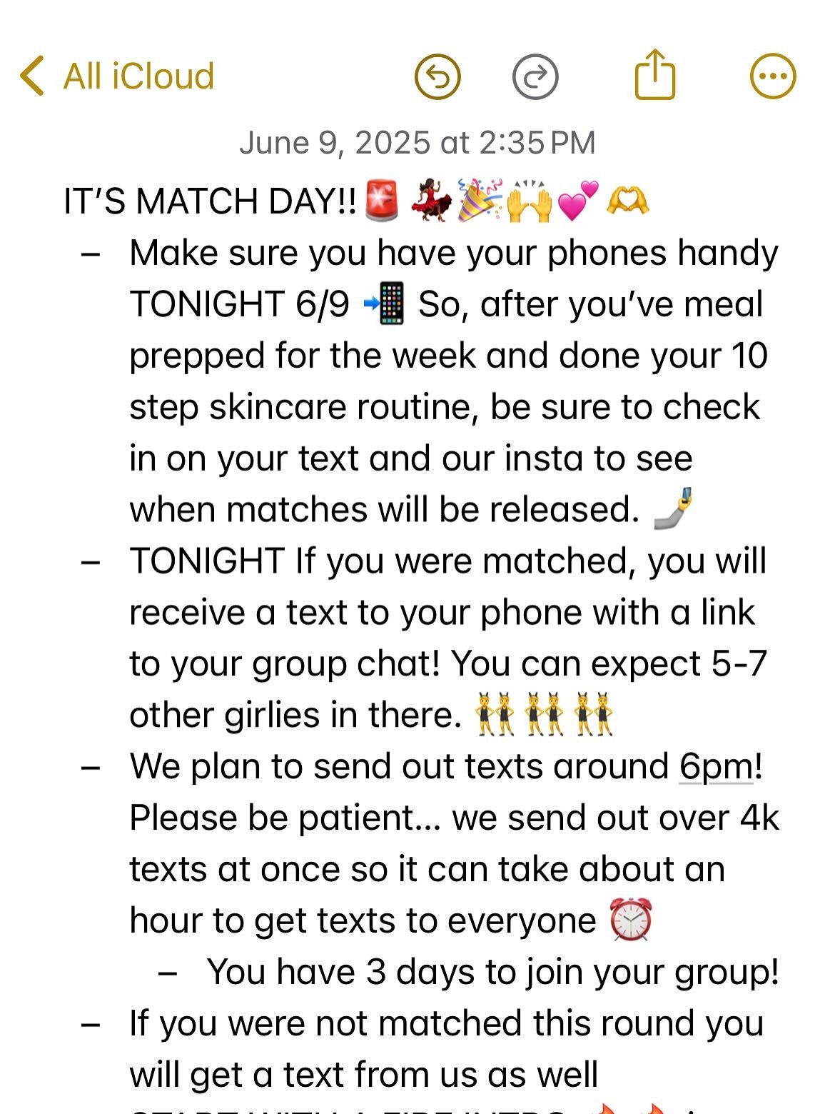 🚨PSA: matches going out tonight! Be on the lookout 👀