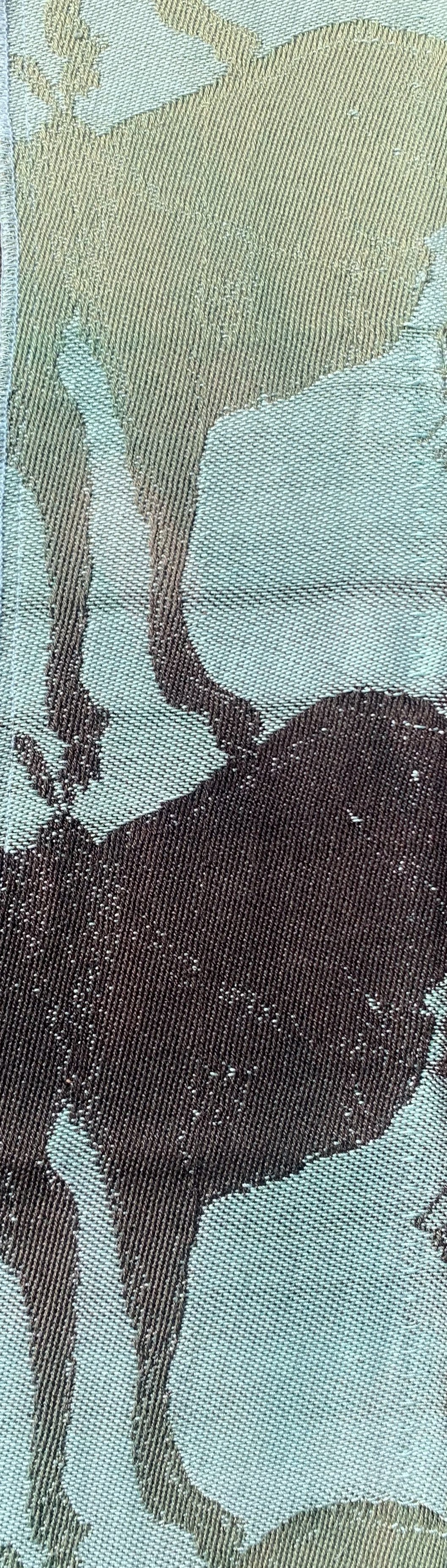 Detail of a woven textile I designed and hand wove on a Jacquard loom with cotton yhand dyed