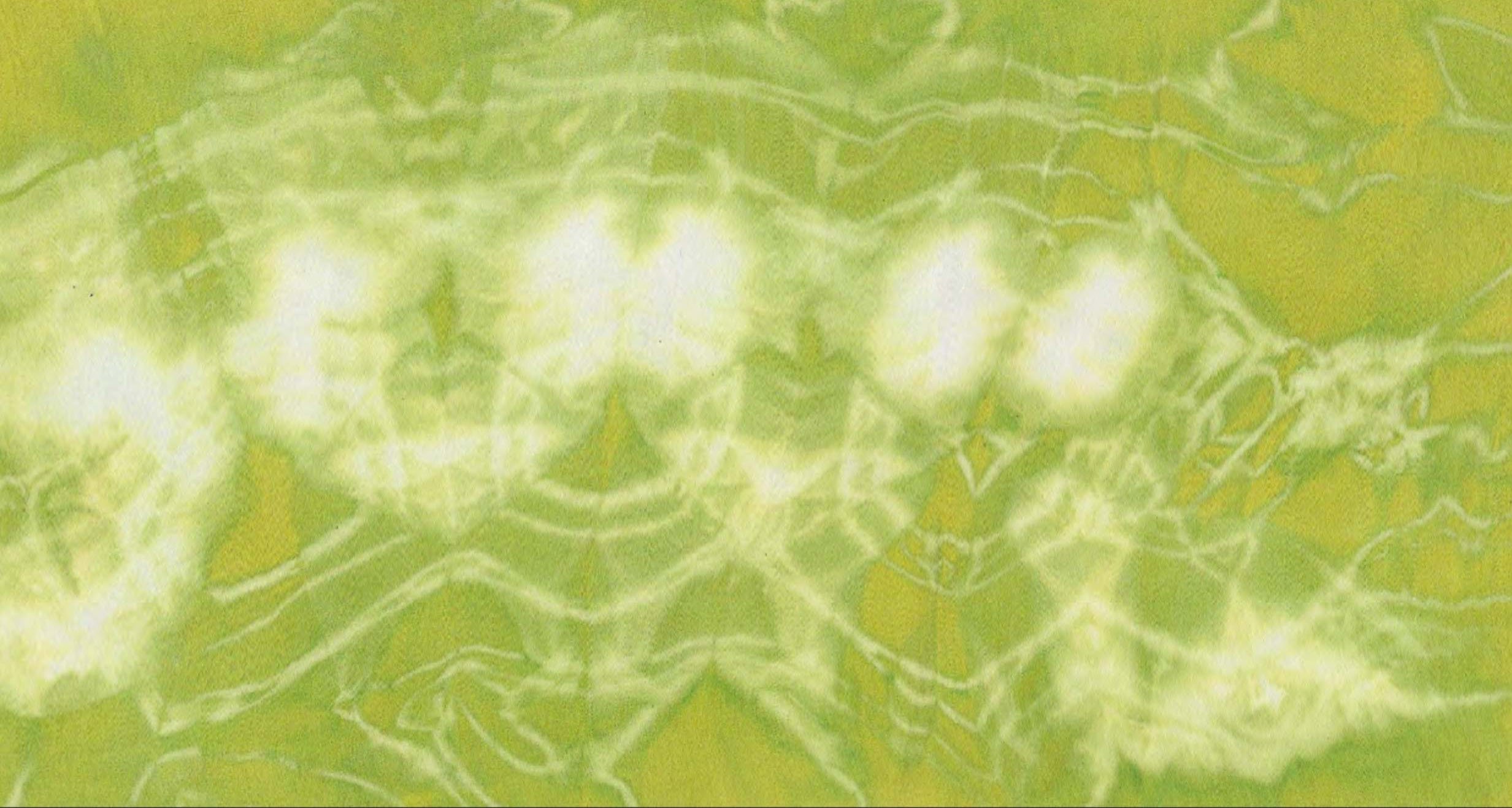 Silk charmeuse, dyed with acid dye using arashi and clamping technique, 4" x 9"