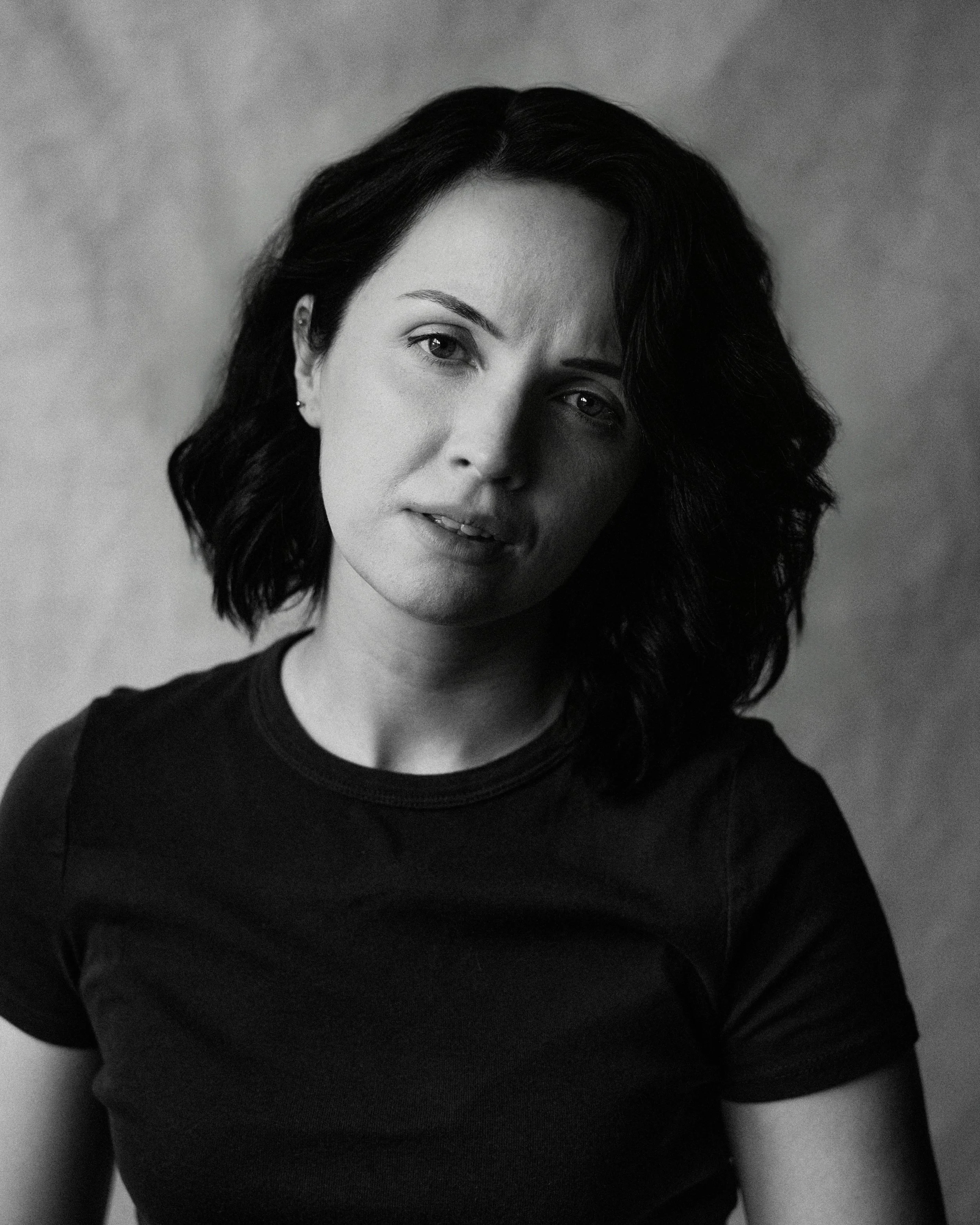 Portrait of actor Eve Gordon Black and white