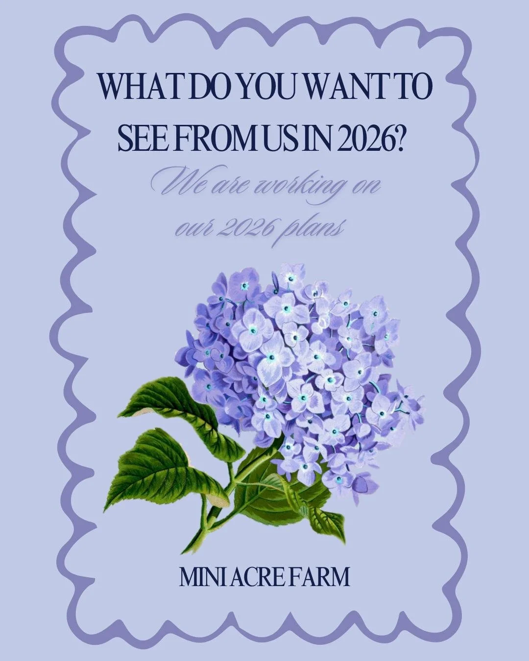 Let's talk 2026!
What is something Mini Acre Farm could do in 2026 to improve or expand?
We want to hear your ideas while we plan for our business plans for the next year.