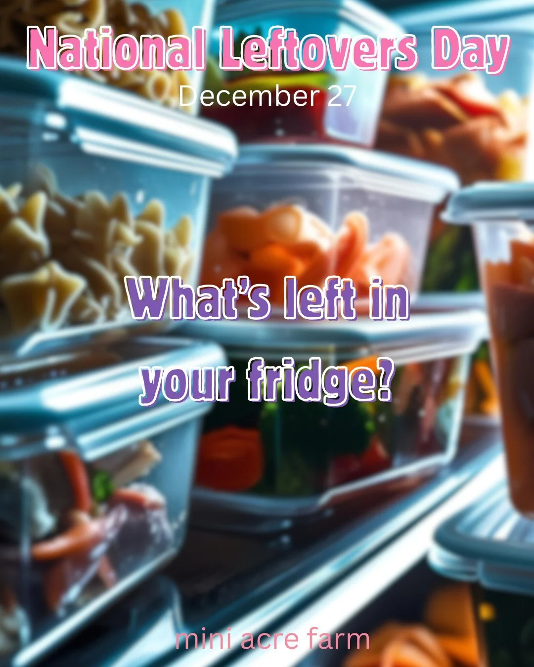 What's left in YOUR fridge? It's National Leftovers Day so time to get rid of them tonight! A last slice of pie and some more ham? Let's go!