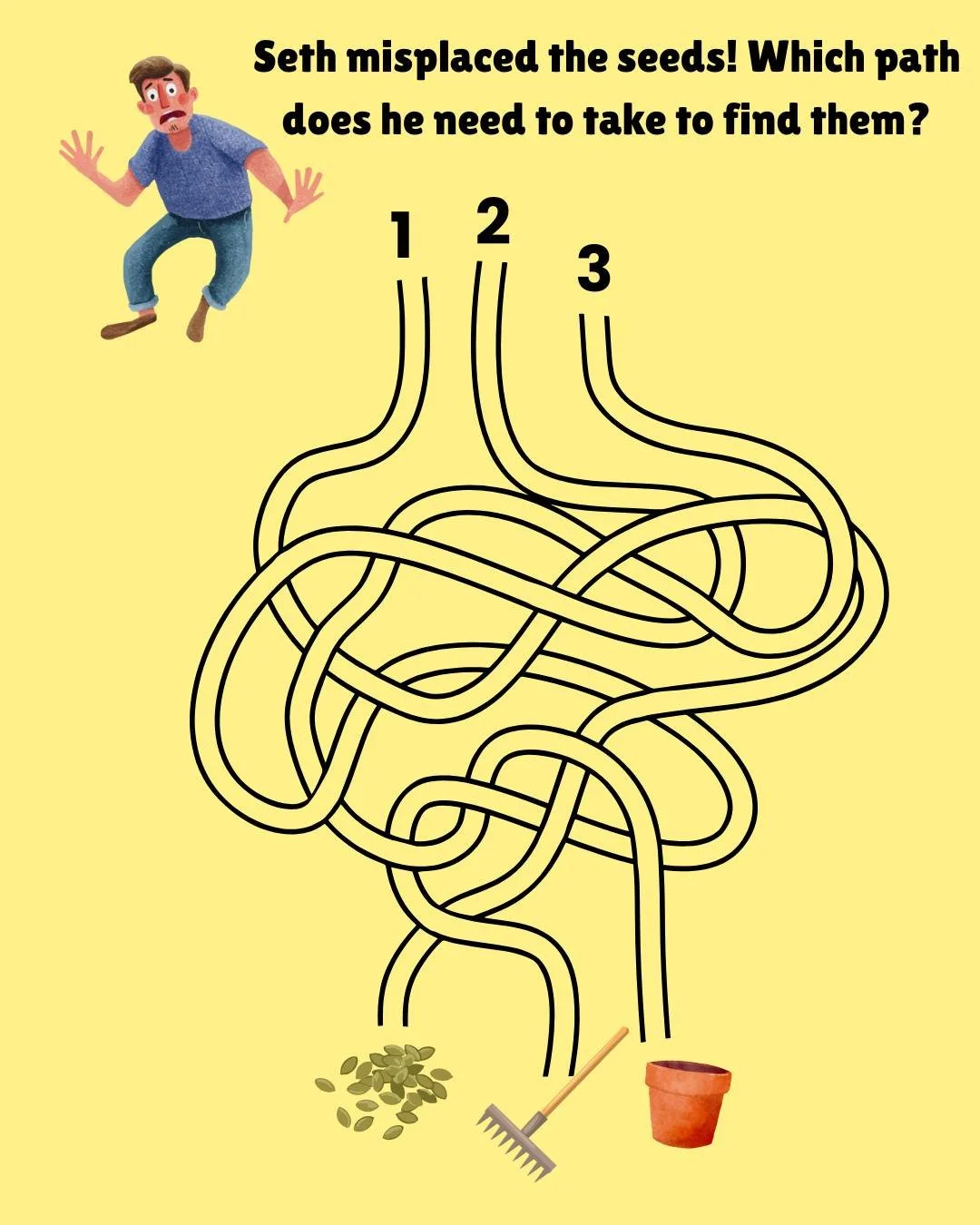 Oh no! Can you help Seth find the seeds? Leave a comment below with the correct number.