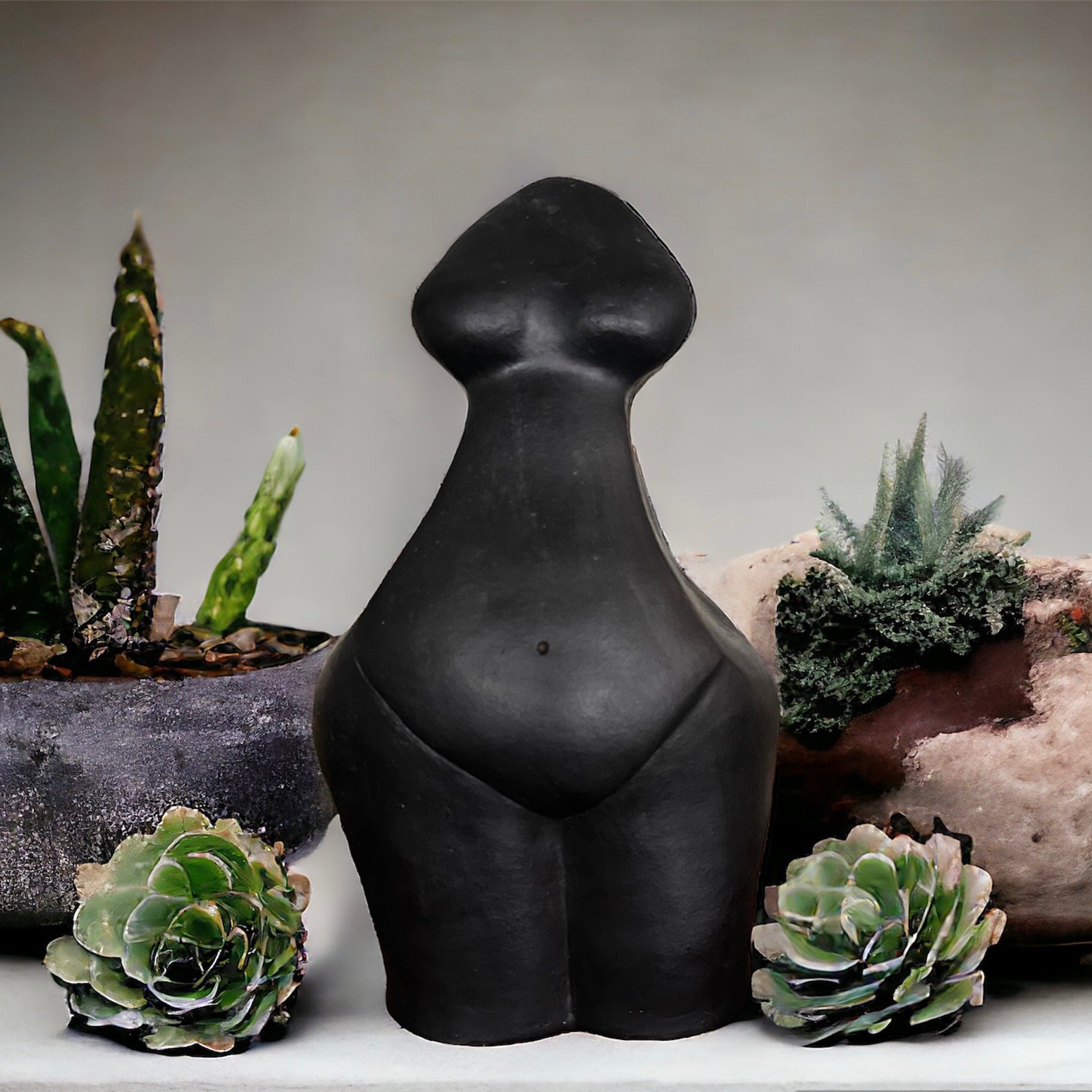 Handmade Clay Female Torso Sculpture