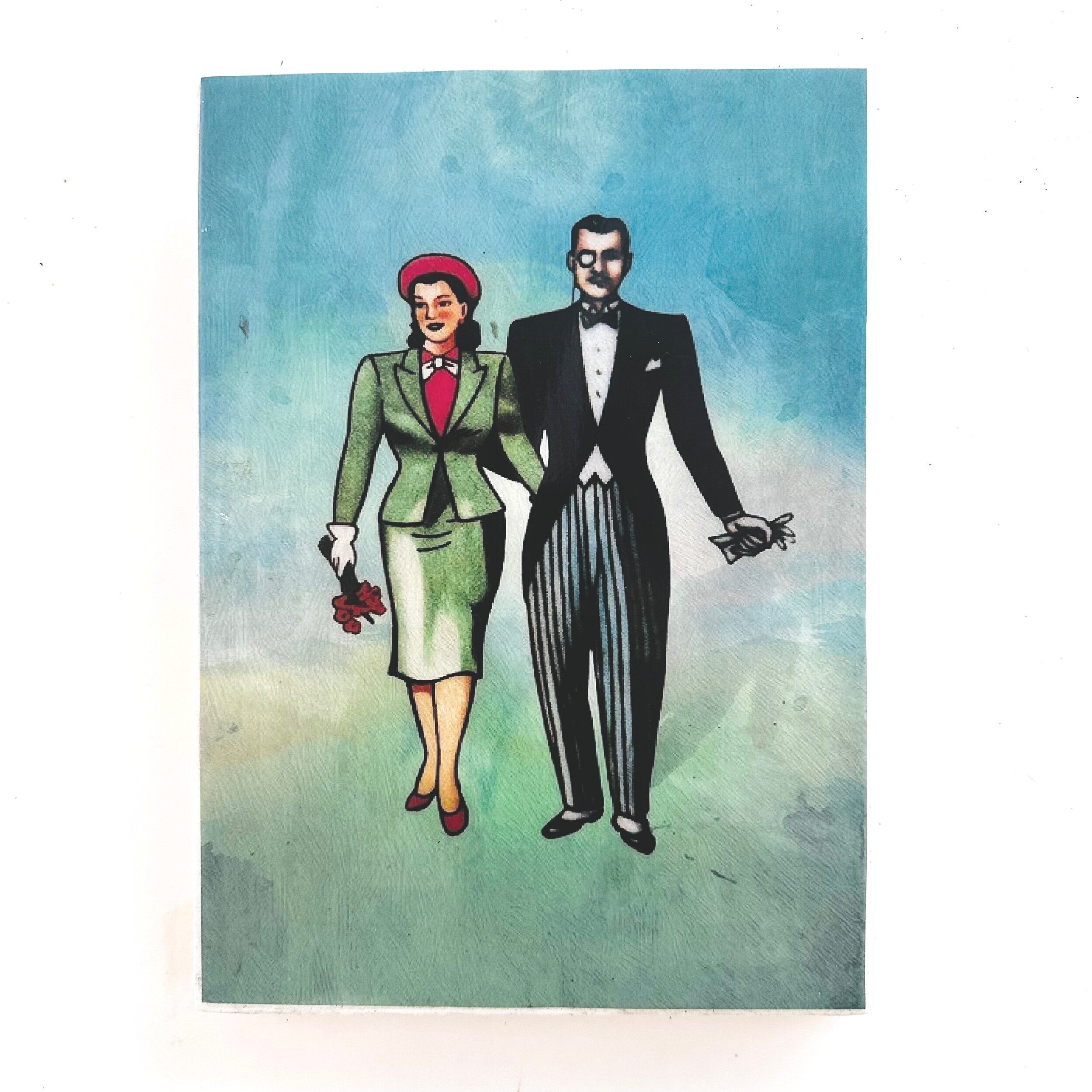 La Loteria Mexican Couple handmade tile