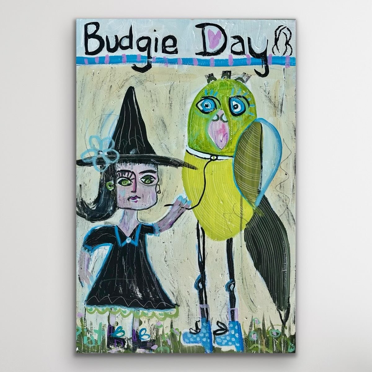 International Budgie Day! I think there should be a day for our feathered friends - today in celebration I put on my favourite black boots and took Dinky out for walkies - he is an extremely large budgie filled with sweetness #internationalbudgieday 