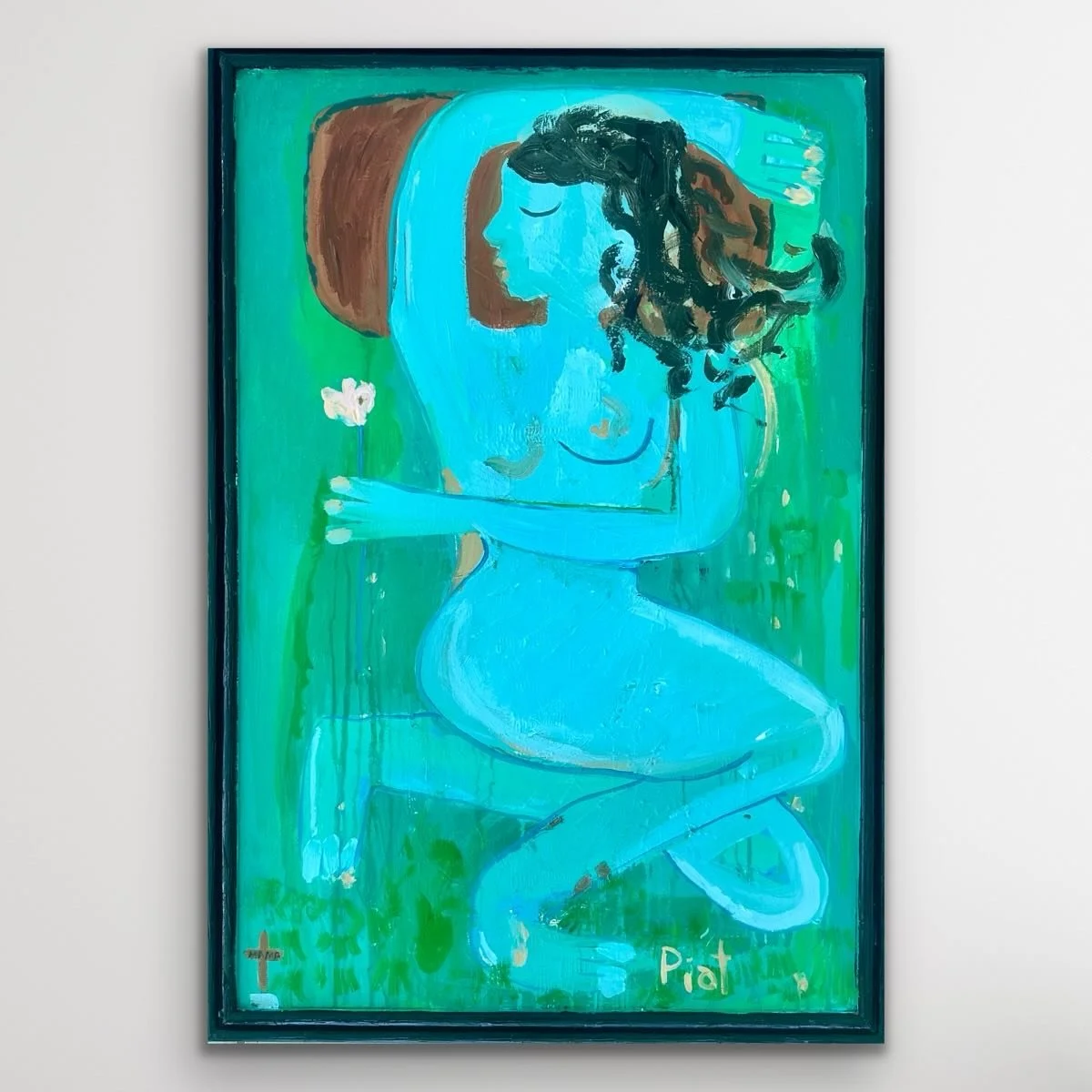 The Sleeping Fleur 97cm x 67cm available now via my website or @bluethumbart #thesleepingfleur #daniellepiat #artgallery #figurativeartist #escapism