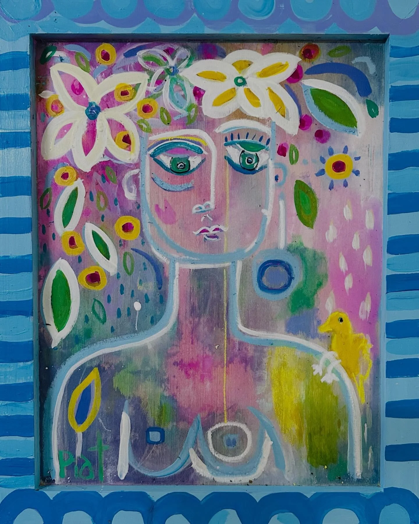 I think we all need a little colour pop to our day (and every day) I hope she and the duckling brighten your day - available to purchase on my website 💜 #colour #colourpop #modernart #modernhomedecor #daniellepiat