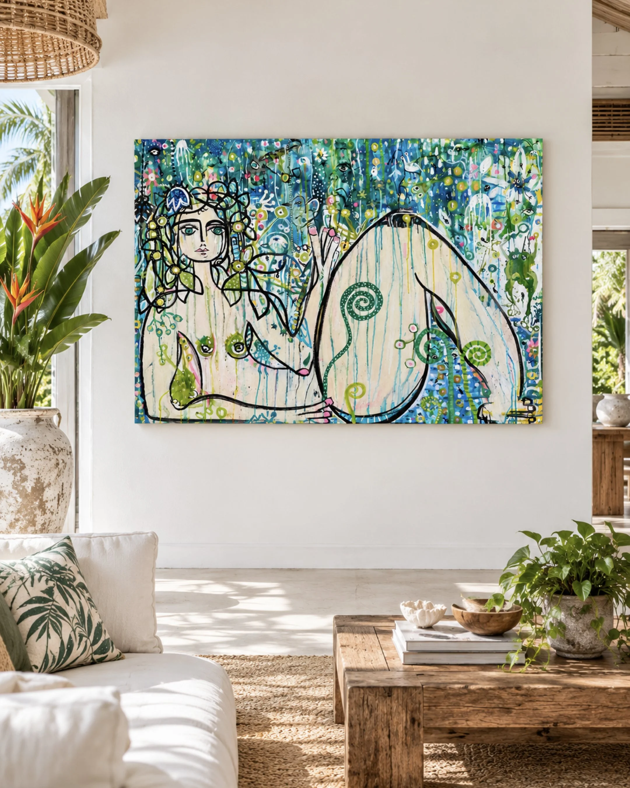 I rejoice with the Frogs in Port Douglas - Modern Abstract Painting