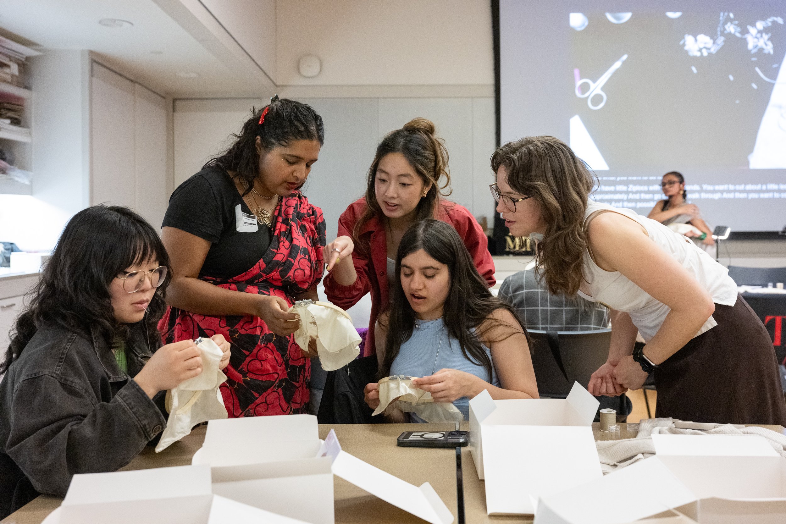  “Zari: The Lustrous Thread” gallery activation with textile artist Nikita Shah for the Met’s Research Out Loud program.   New York, 2026. Photo by Filip Wolak 