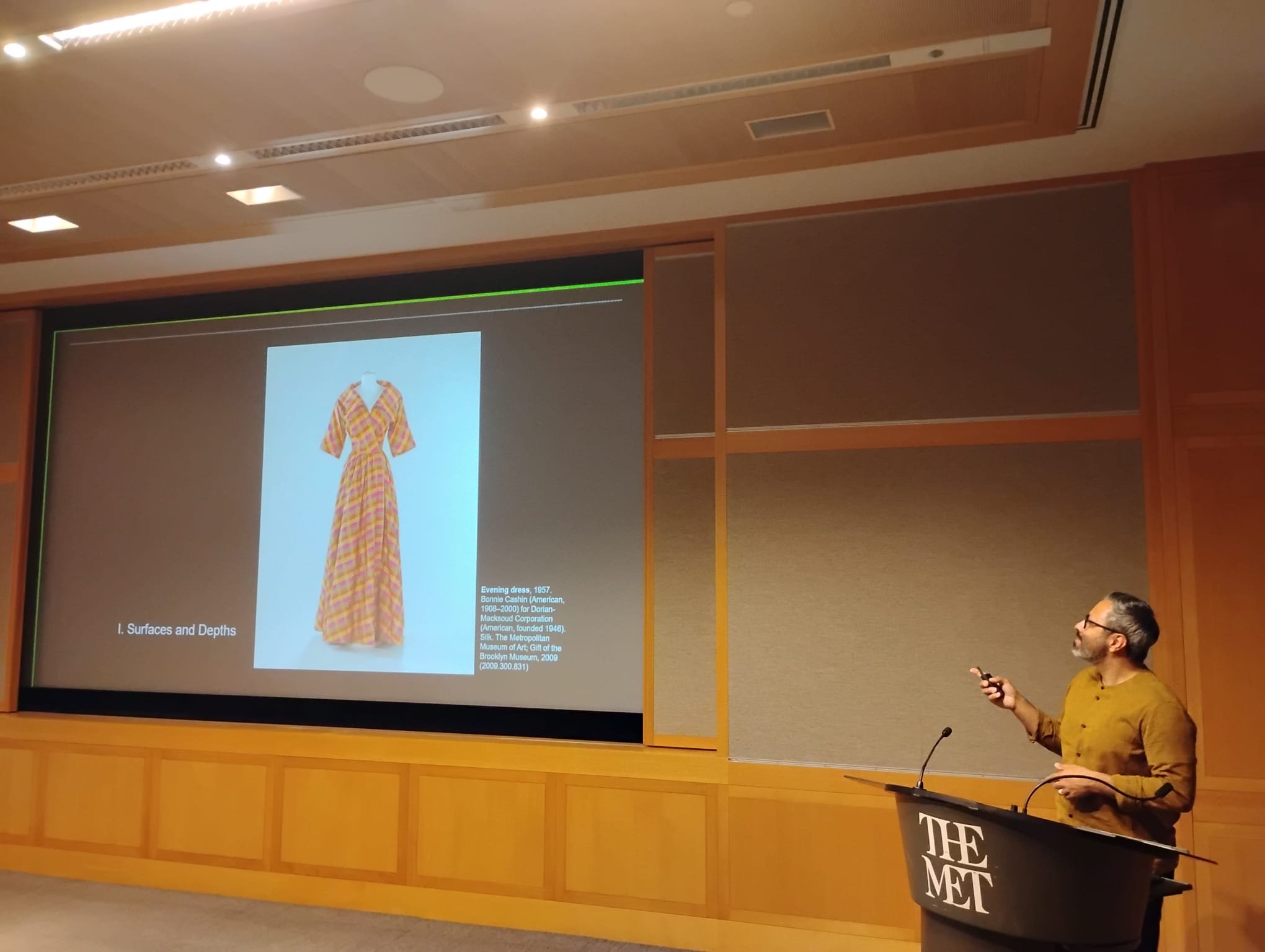  “Non-Aligned Circulations” a public talk for the Met’s annual Research Out Loud program.   New York, 2026. Photo by Margot Yale. 
