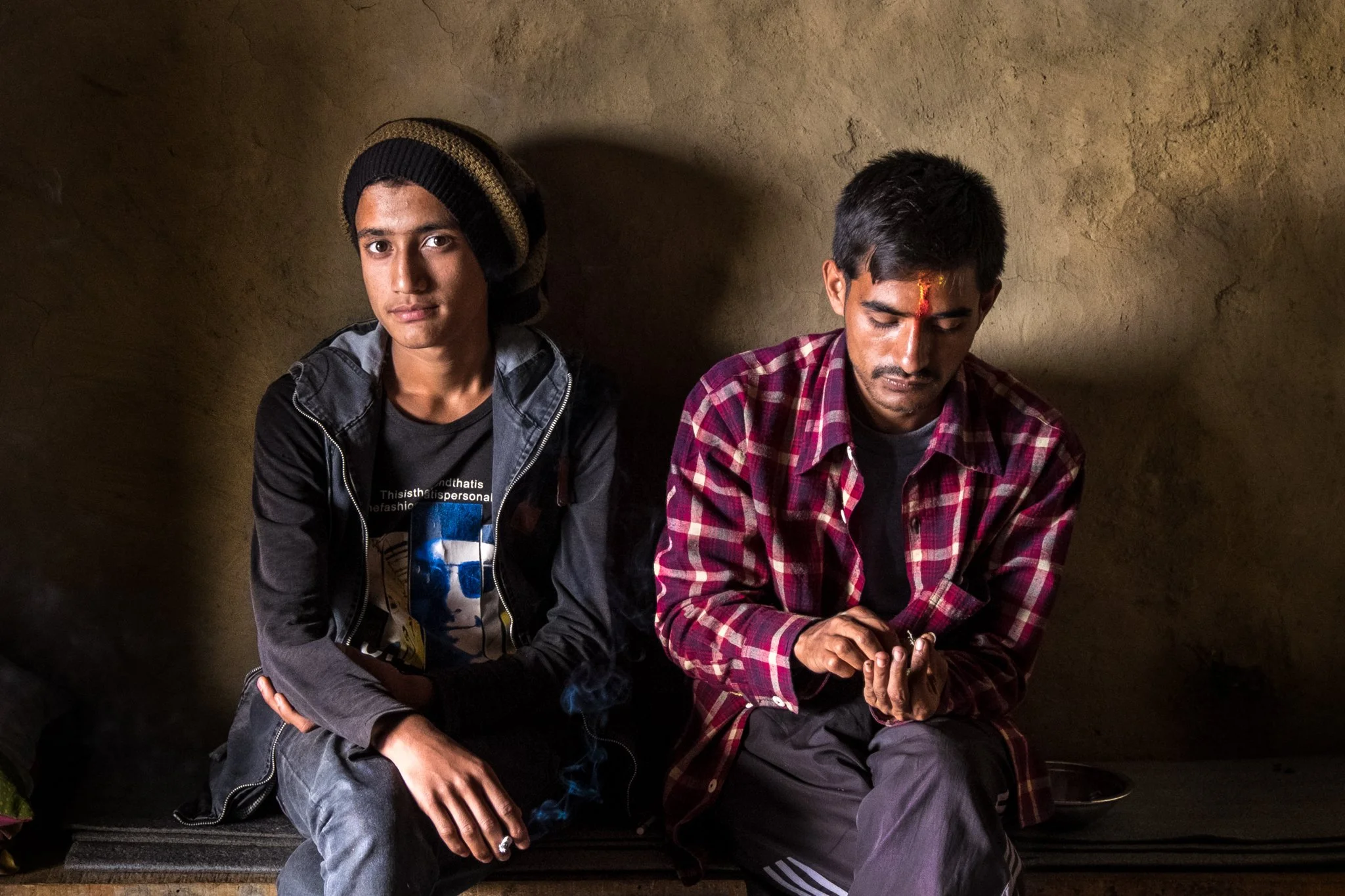 two friends having a smoke - Nepal