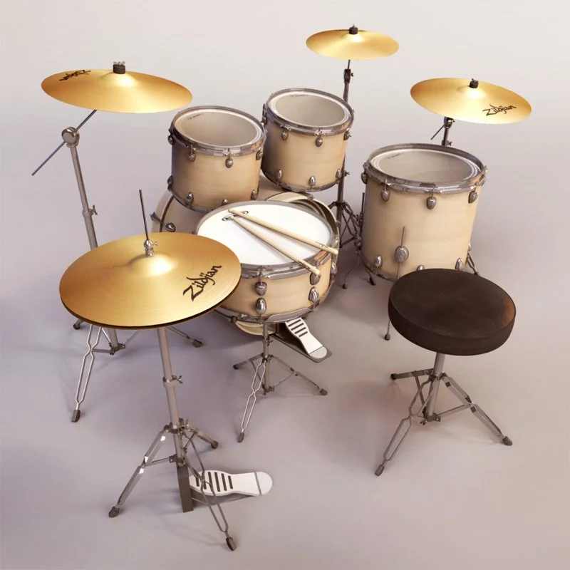 3d model of a drumset