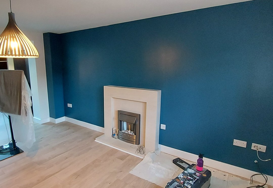 Renew Decorators | Interior Painting Bold Blue Feature Wall