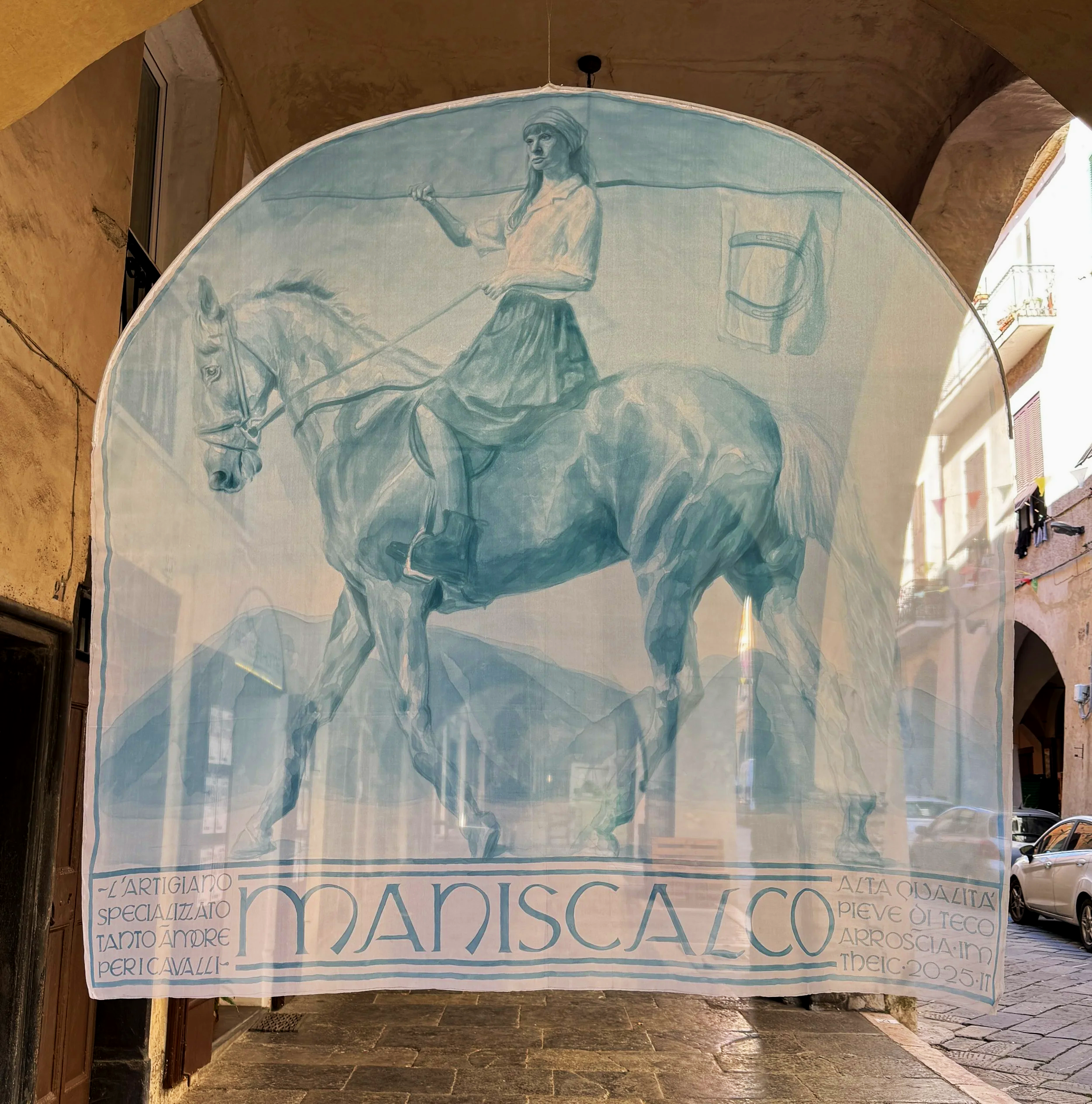 Camilo NuÑez, Installation painting created during 2025 Arroscia Residency