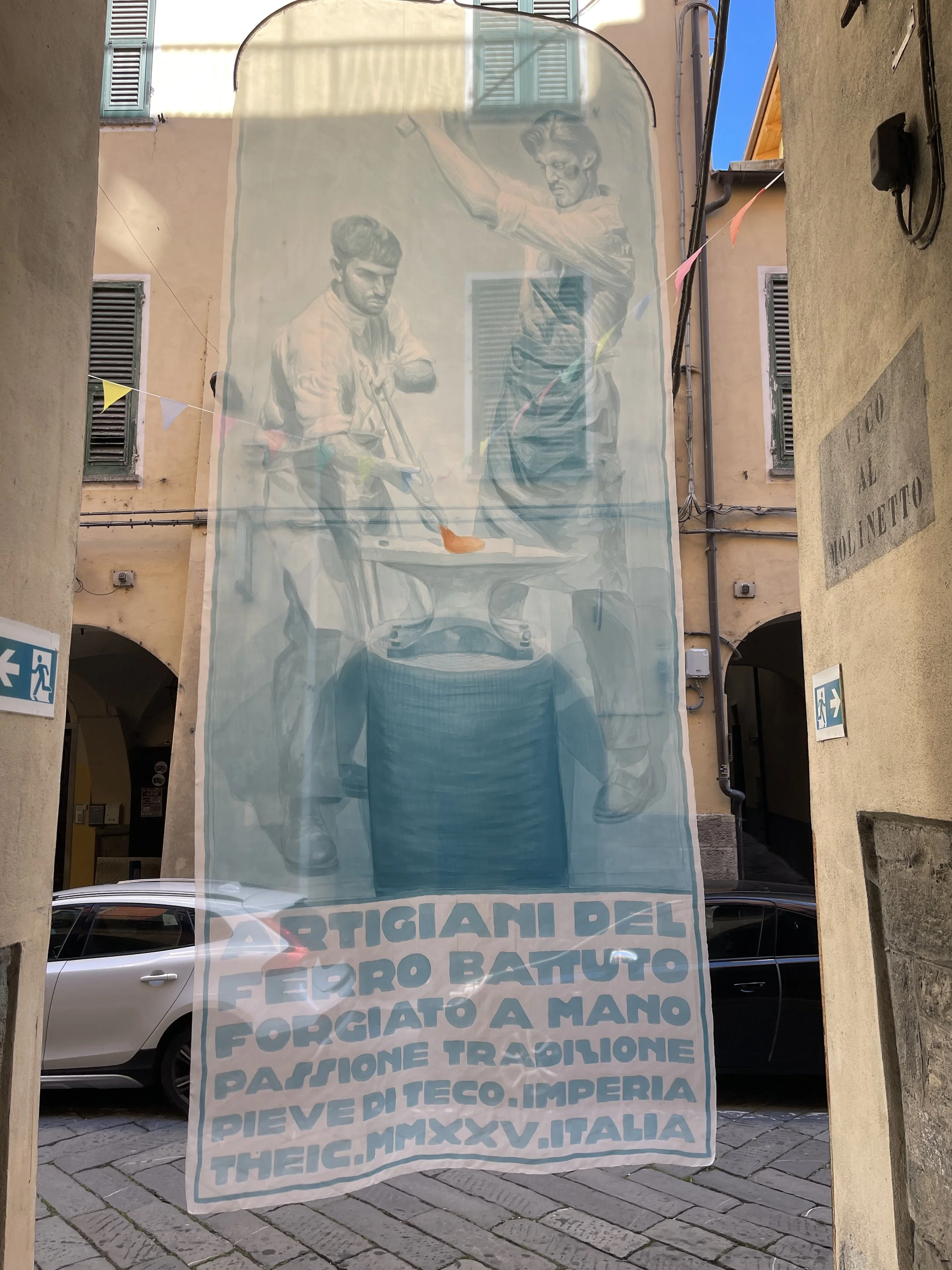 Camilo NuÑez, Installation painting created during 2025 Arroscia Residency