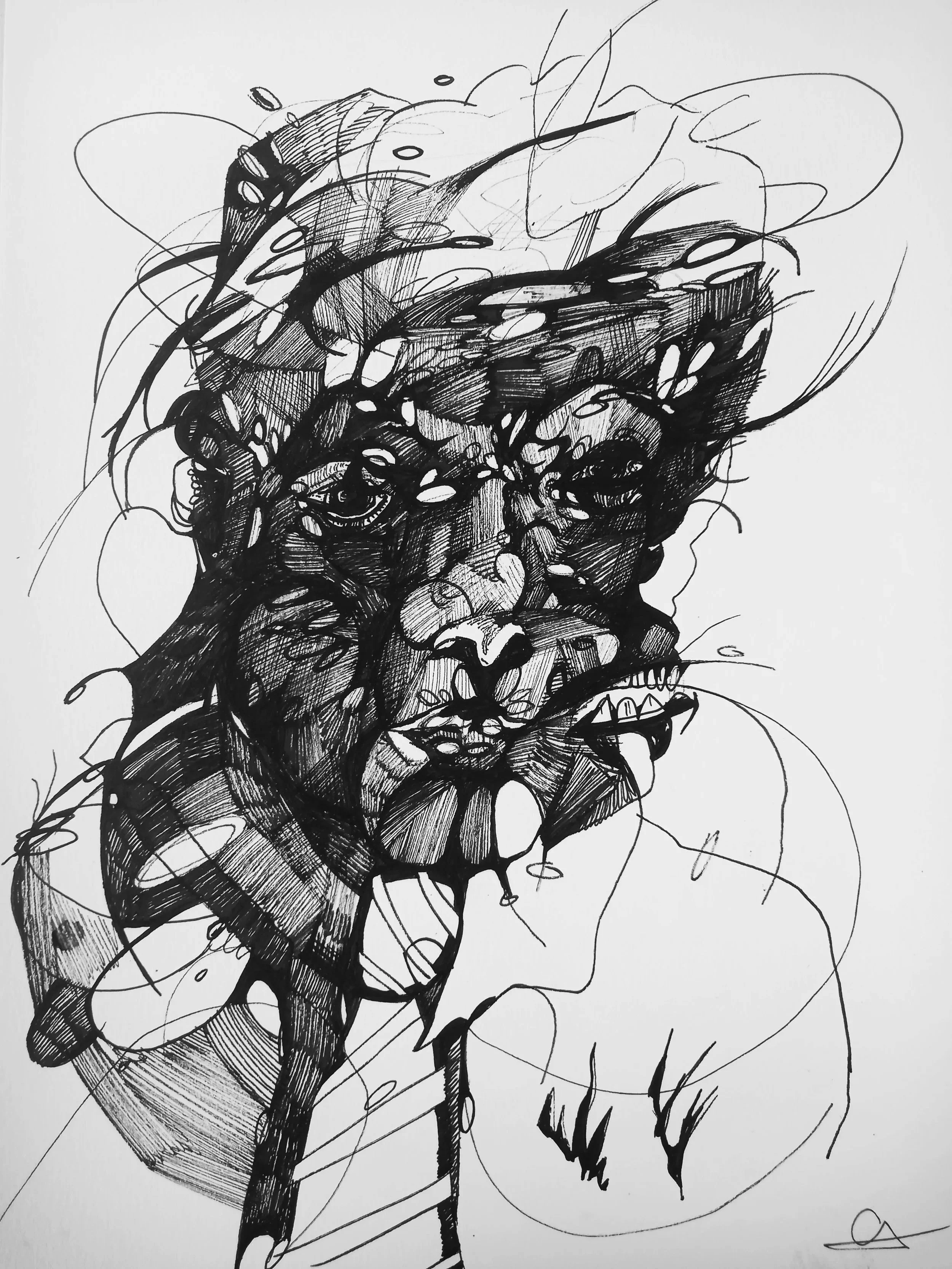 W&N fineliner on paper
