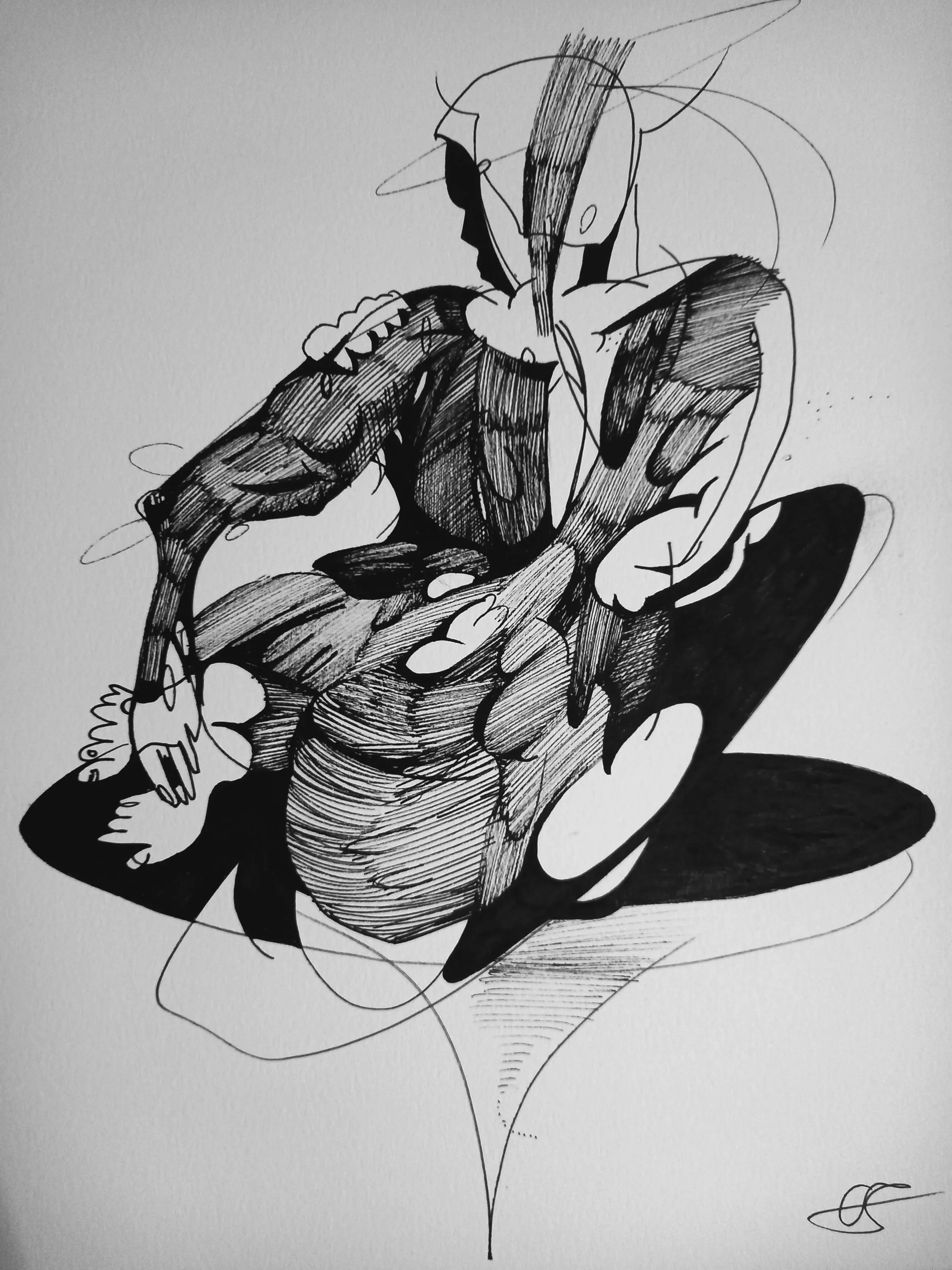 W&N fineliner on paper