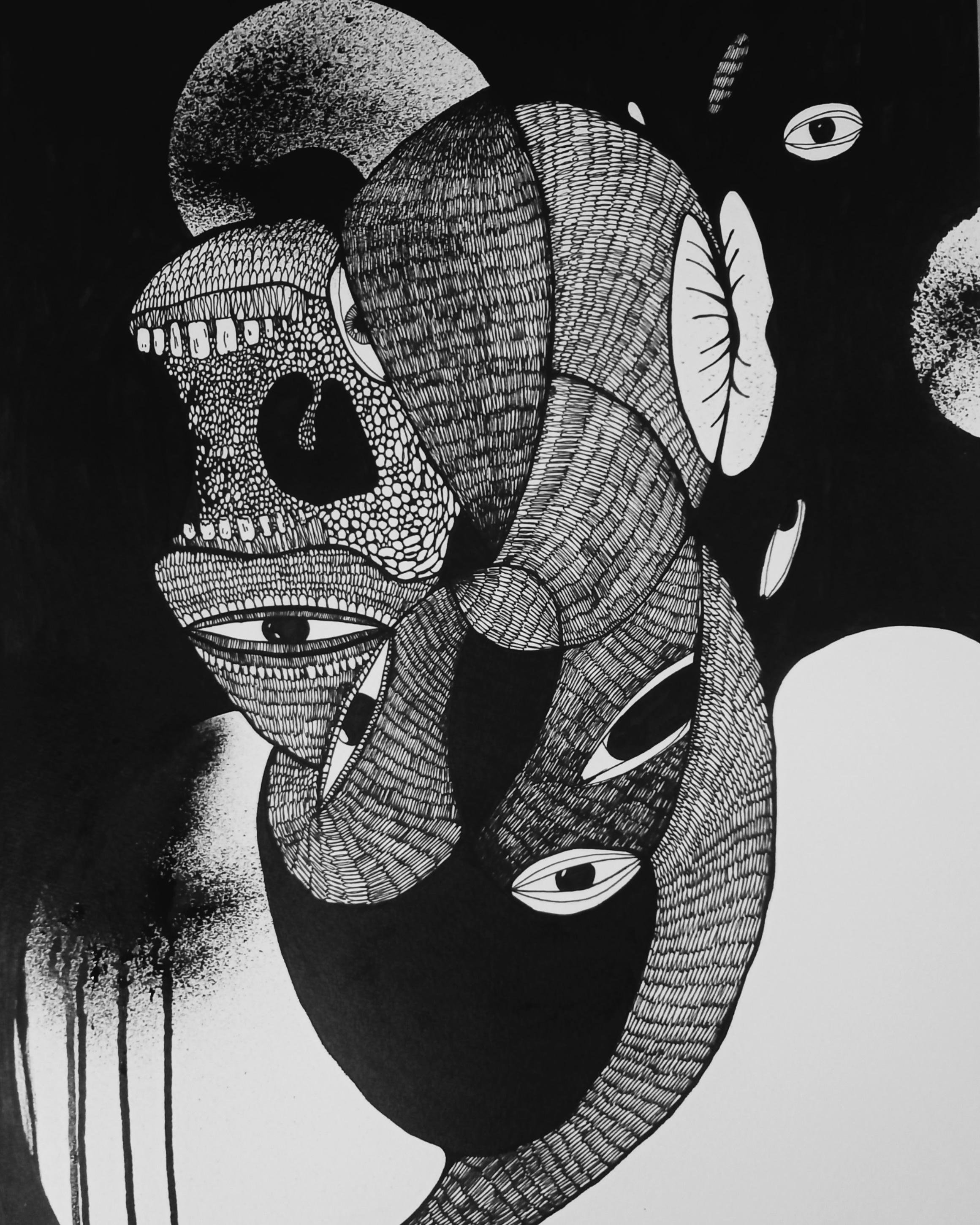 'Untitled thing'
Indian ink on Bockingford Paper A1