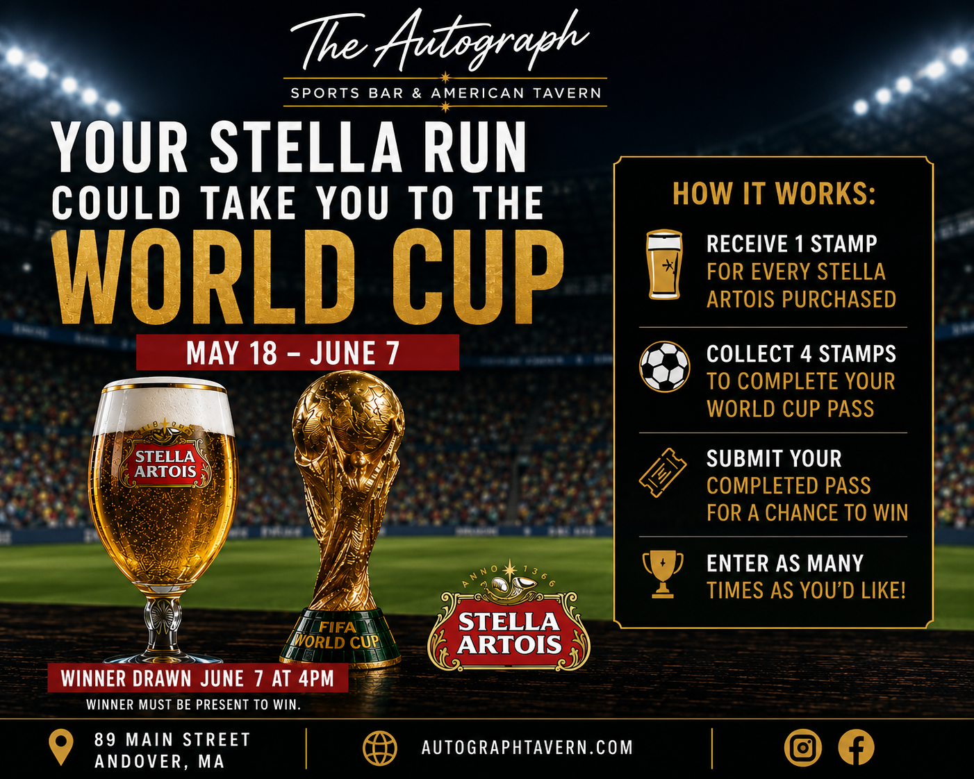 Stella Artois World Cup promotion near me