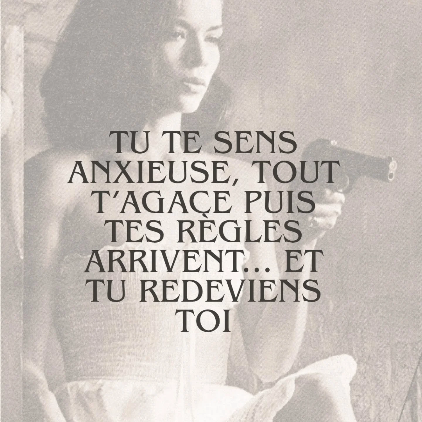 Si ton Anxi&eacute;t&eacute;/ troubles du sommeil ne se manifestent pas de fa&ccedil;on uniforme tout au long du mois mais plut&ocirc;t la semaine pr&eacute;c&eacute;dant les r&egrave;gles puis dispara&icirc;t presque imm&eacute;diatement &agrave; l'