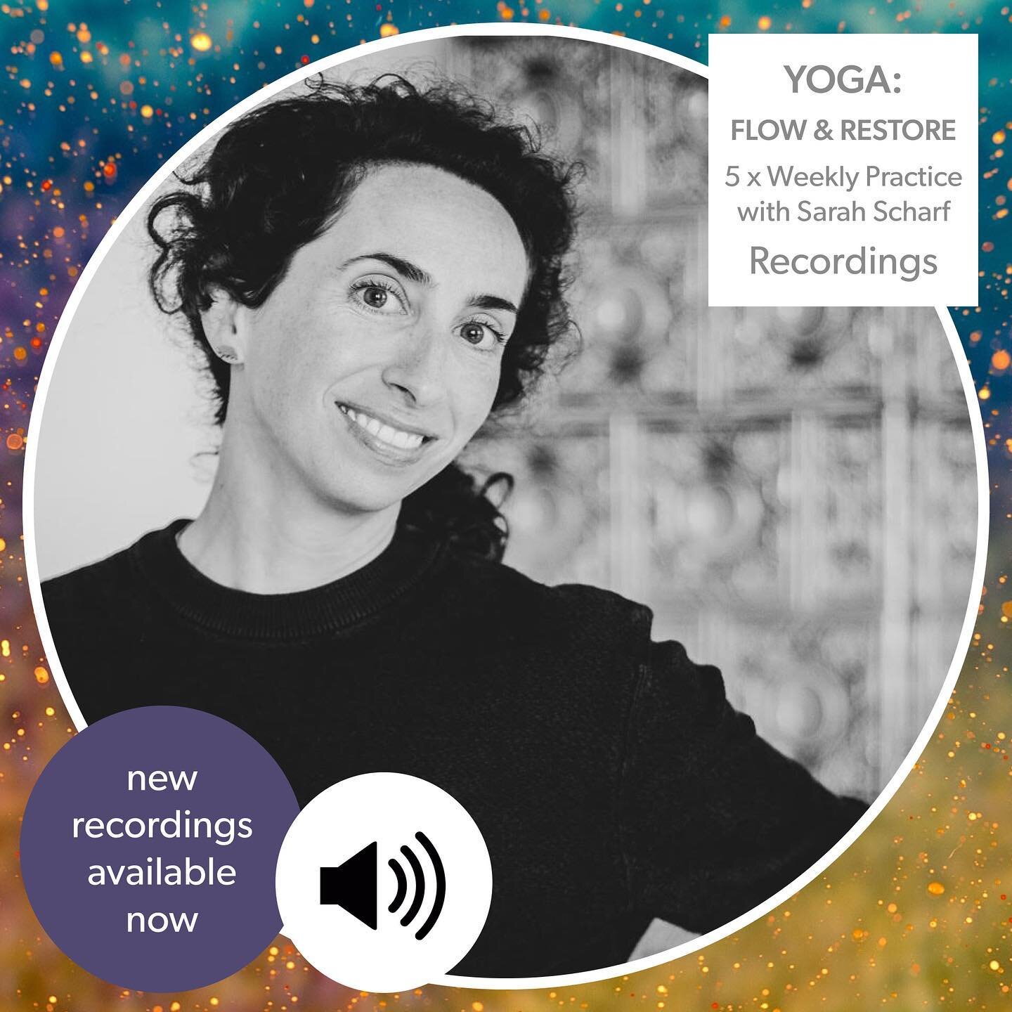 We have a great new offer for those of you who cannot make our regular &gt;&gt; YOGA: FLOW &amp; RESTORE weekly class time: five recordings of 75 minute sessions with @sarahscharfyoga, available to download &amp; do in your own time. Buy an individua