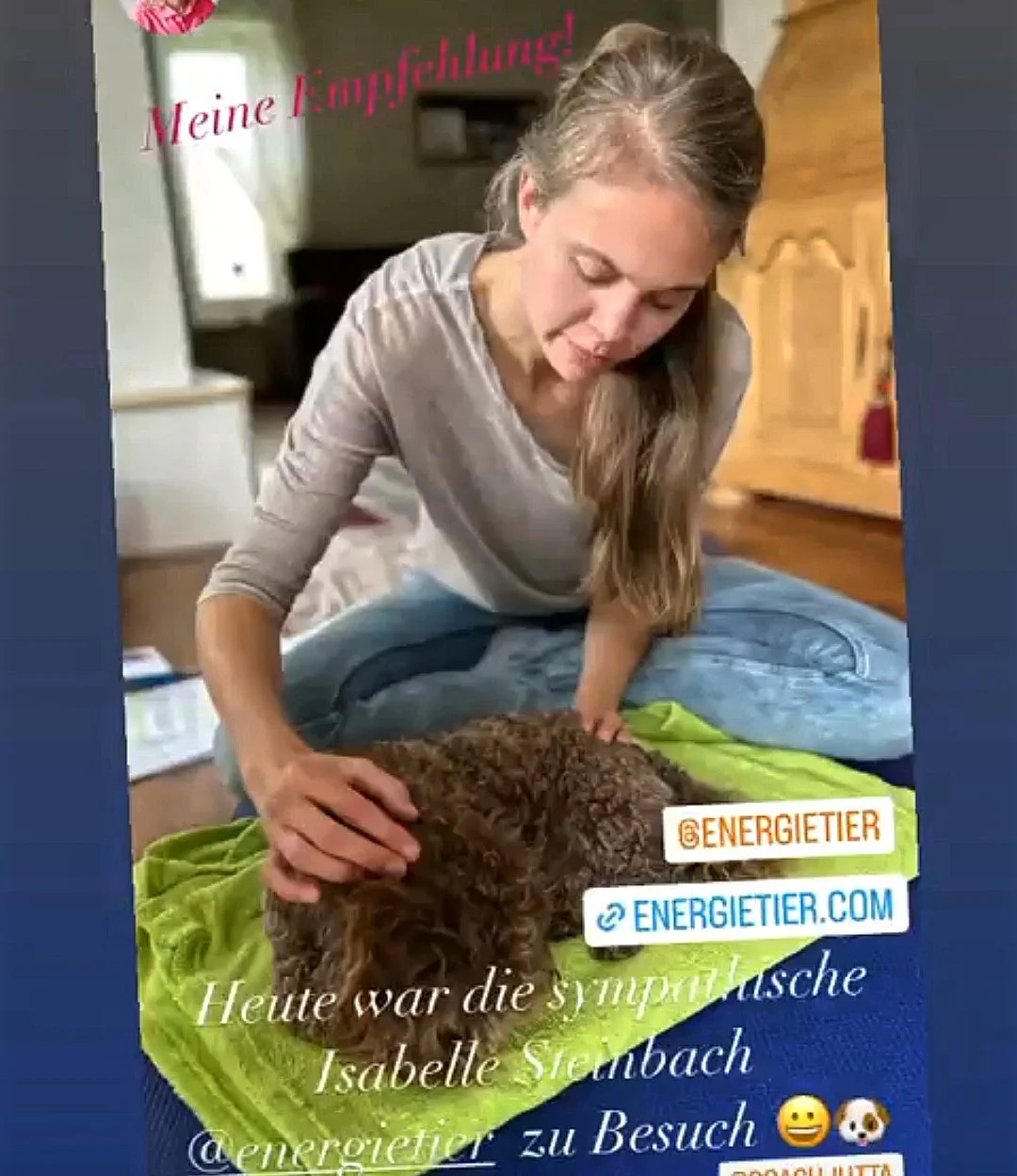 Isabelle von Energietier bei einer Ausgleich-Session mit Rüde Berri