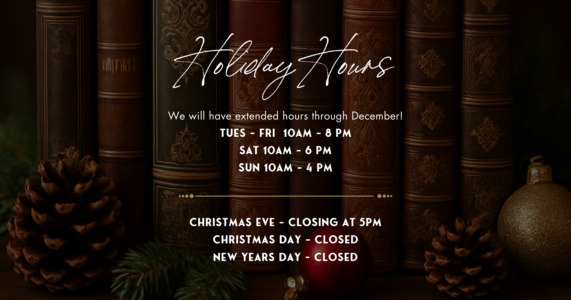 Middle Ground Books Holiday Hours