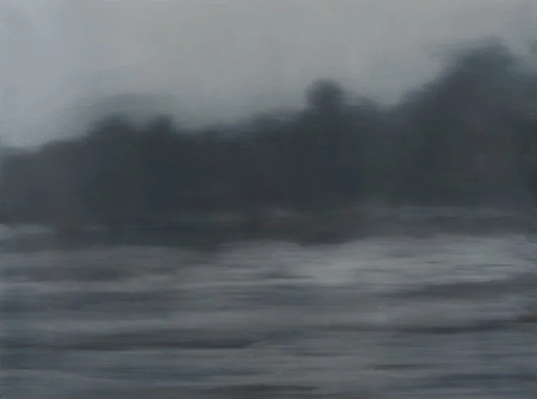 "Winter Night,"
2012,
Oil on paper,
40" x 55"