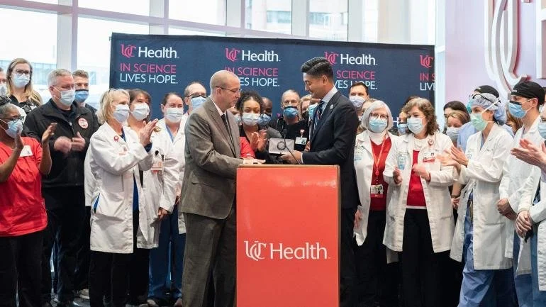 University of Cincinnati Health Providers receive key to the city for their care of Bills’ Damar Hamlin