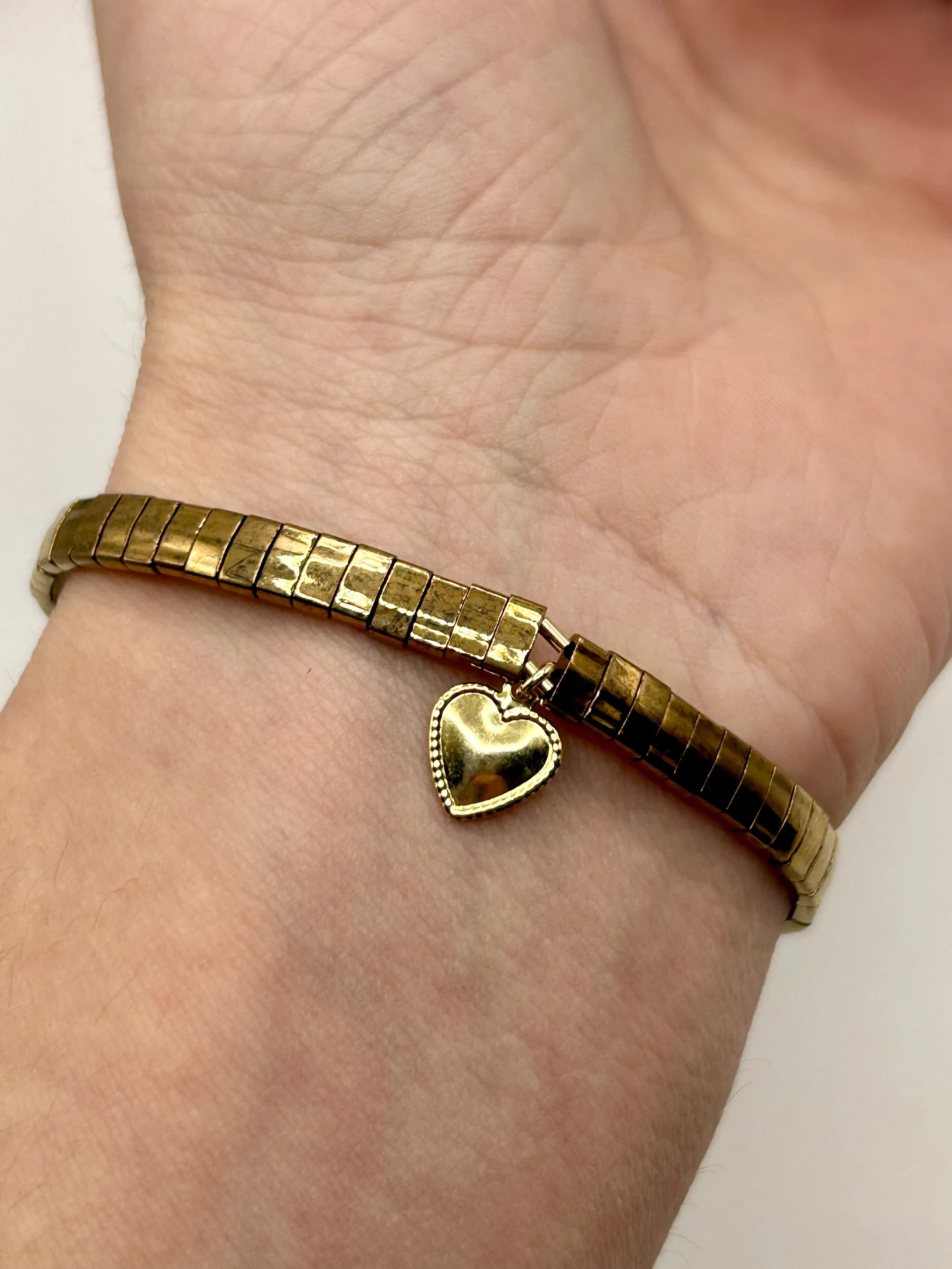 Heart Charm Beaded Bracelet