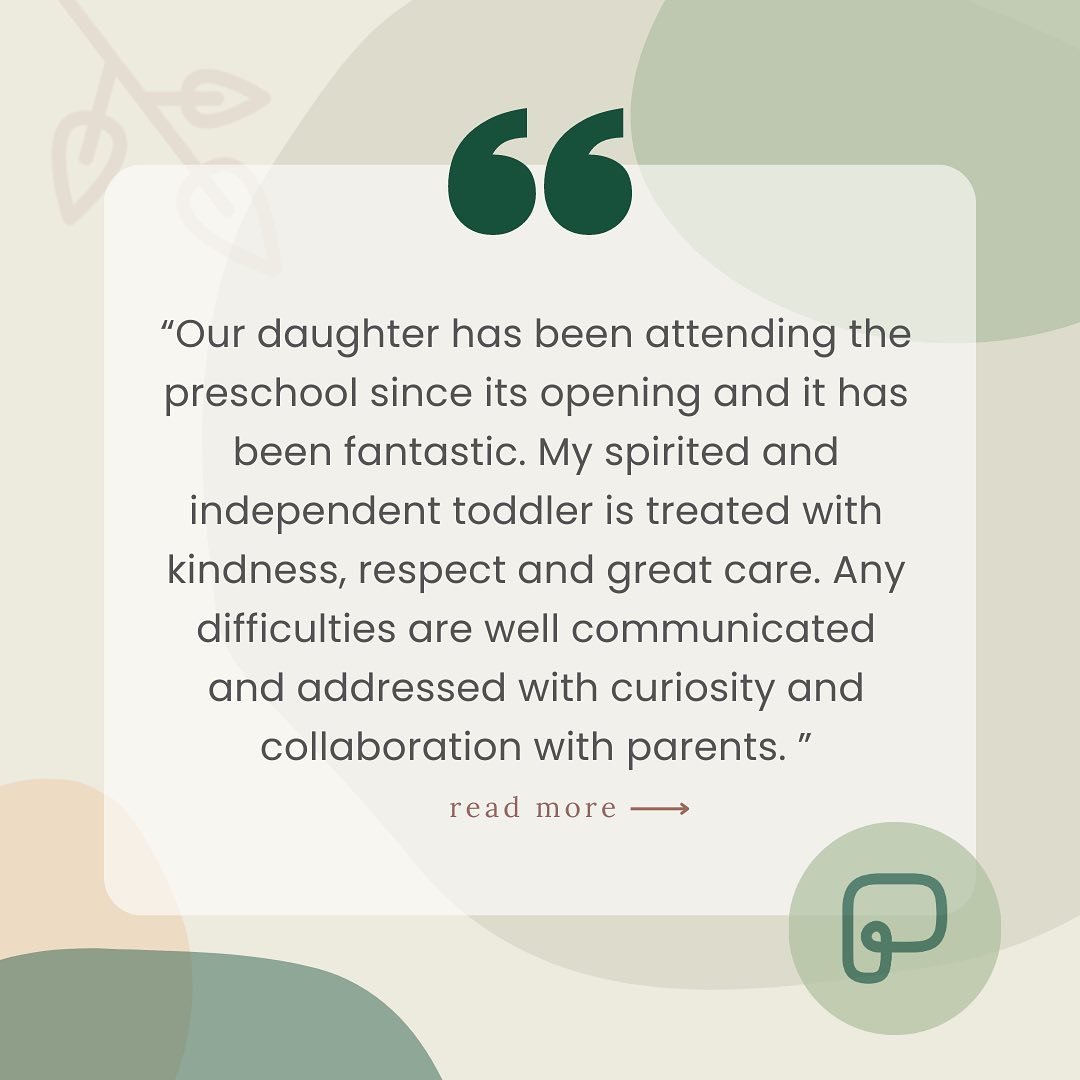 We truly have the best families! We are honoured to get to know every unique child and support them in their preschool journey. Thank you for sharing your experience. 💛 
&ldquo;Our daughter has been attending the preschool since its opening and it h