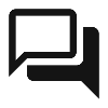 Ein Dialog-Symbol, das ein Gespräch oder eine Kommunikation darstellt.