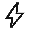 Schwarzweiß-Zeichnung eines Blitzsymbols